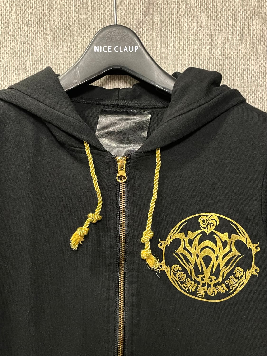 Y2k 금장 프린팅 후드집업 상품이미지4