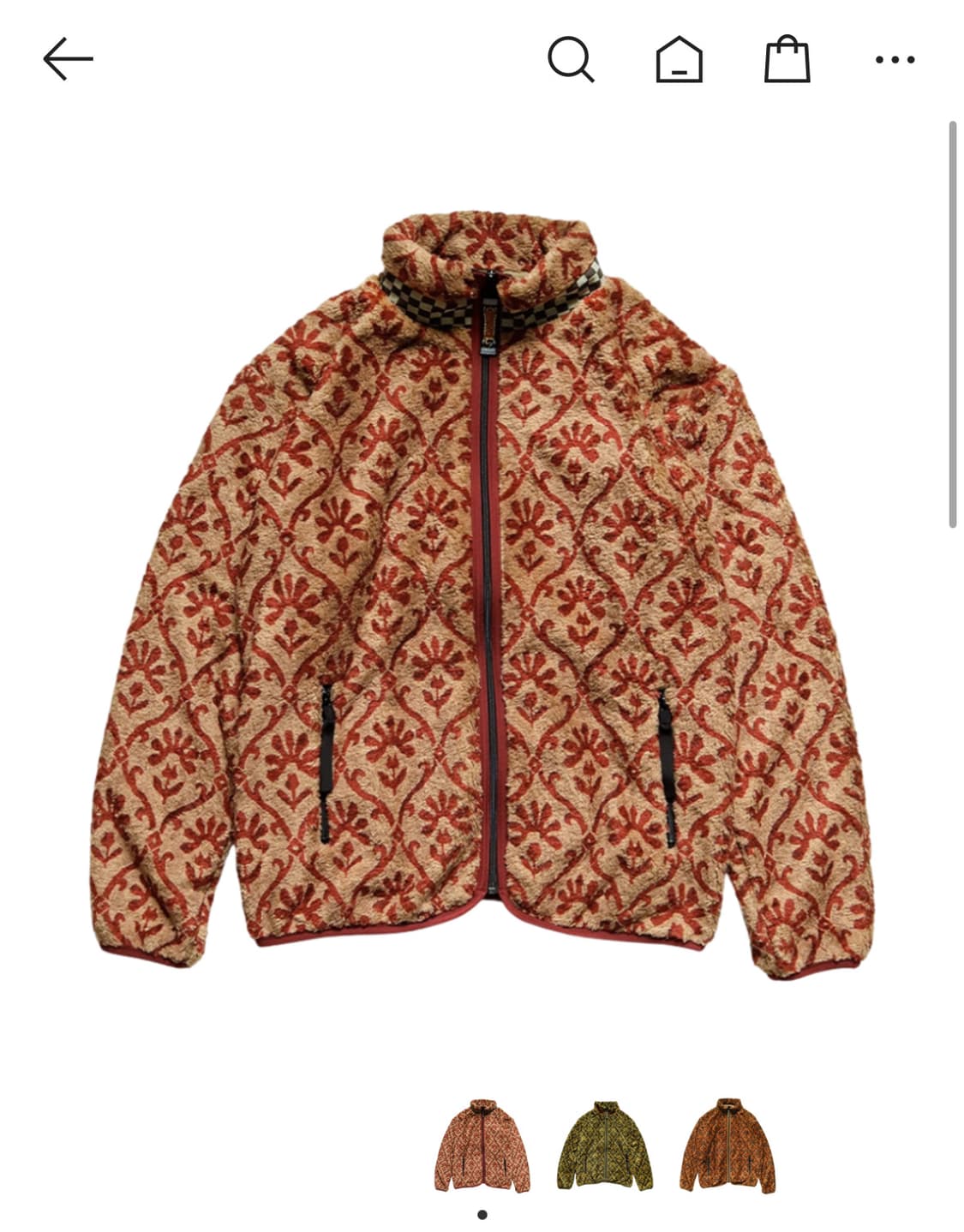 캐피탈 요세미티 아라베스크 패턴 플리스 집 블루종 베이지 상품이미지1