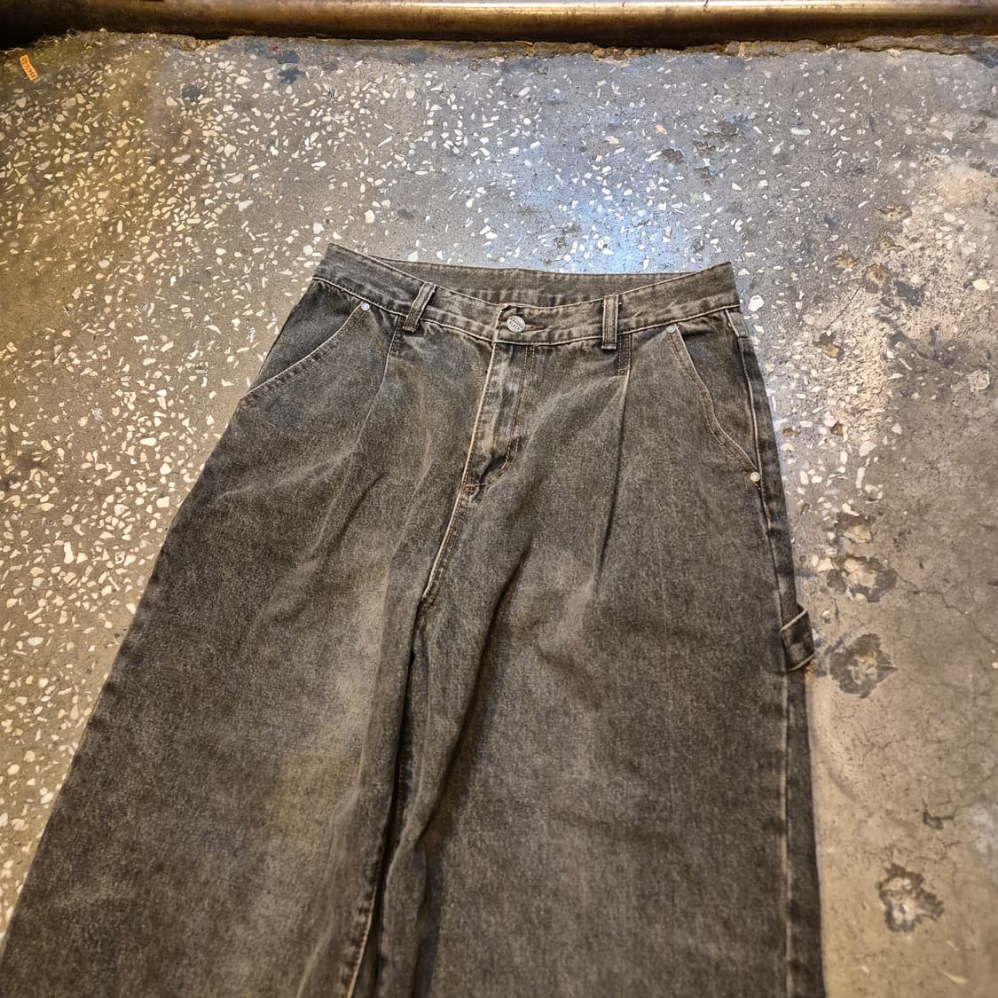 30인치 피그먼트워싱 카펜터 와이드데님팬츠  상품이미지6