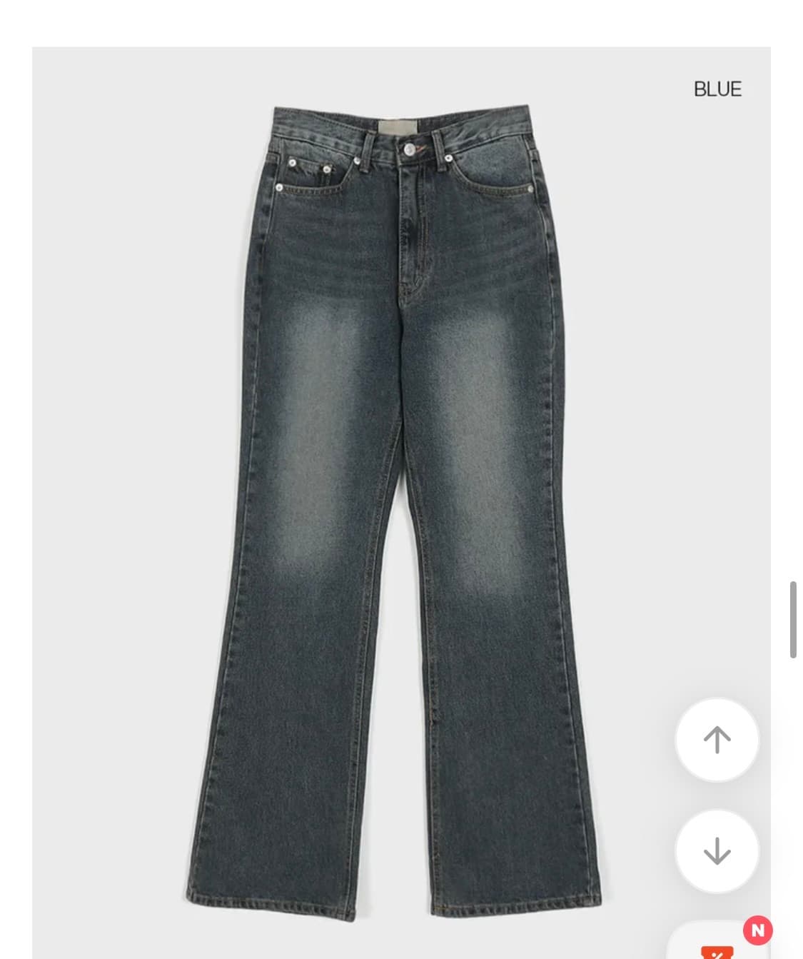 블랙업 타미넛 부츠컷 데님팬츠 중청 L 상품이미지2