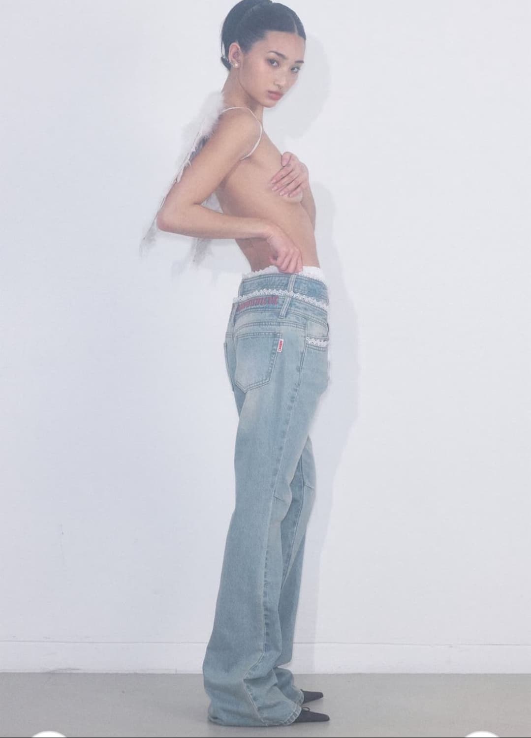 스컬프터 부츠컷 레이스 자수 새깅 부츠컷 팬츠 L 상품이미지6