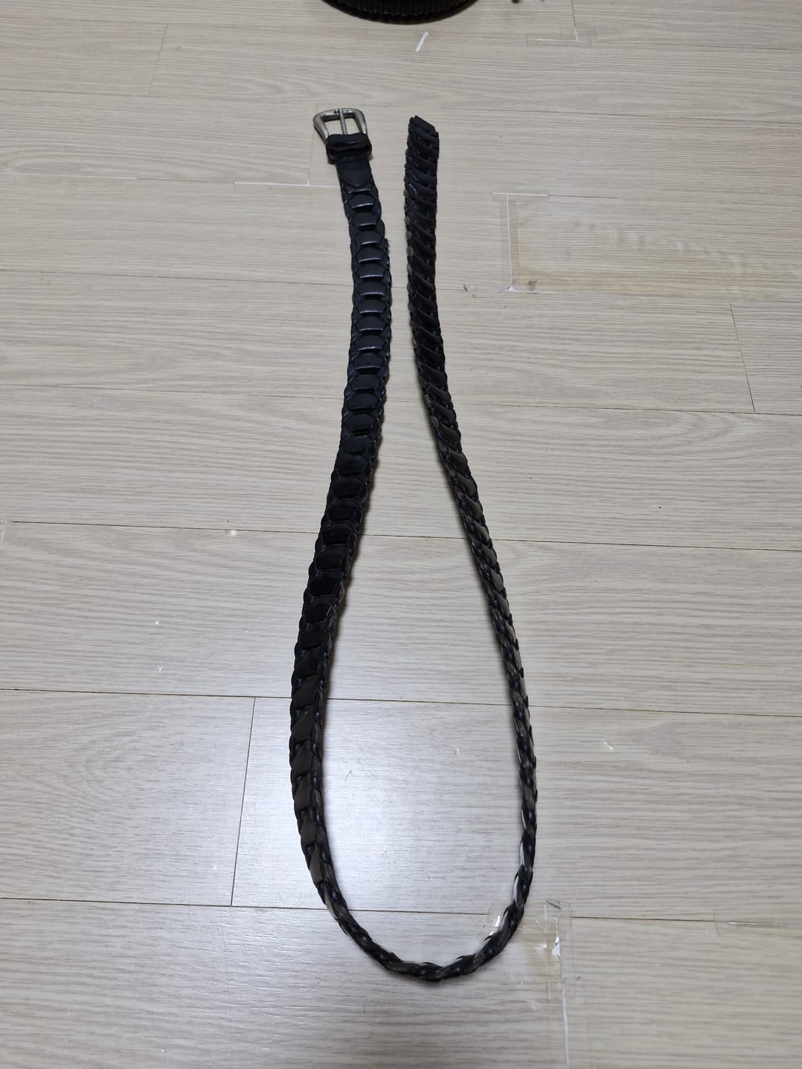 90s 빈티지 웨스턴 위빙 벨트 블랙 터키제조 상품이미지4