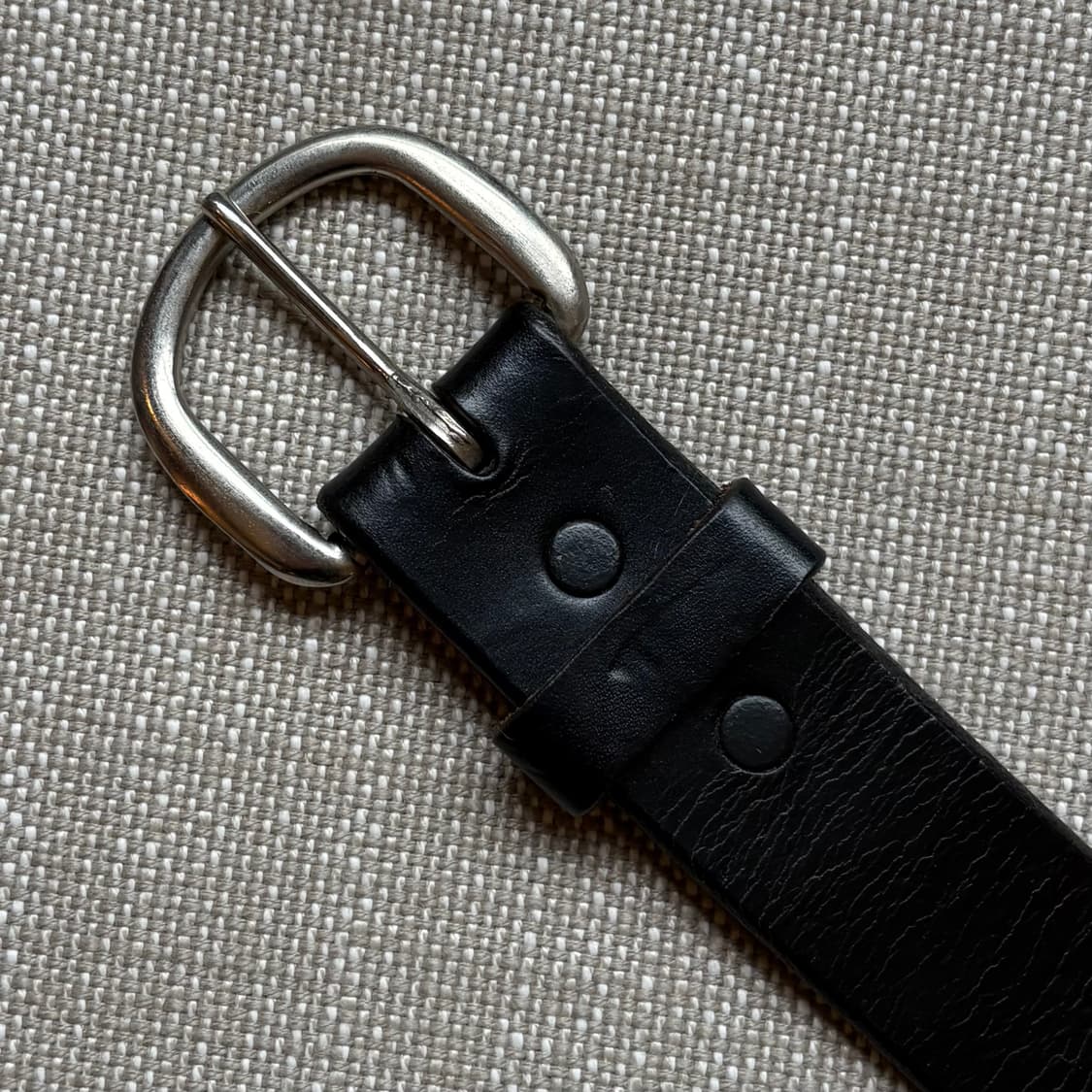 [35-36] 90s Mexico 탑그레인 블랙 레더 벨트 상품이미지4