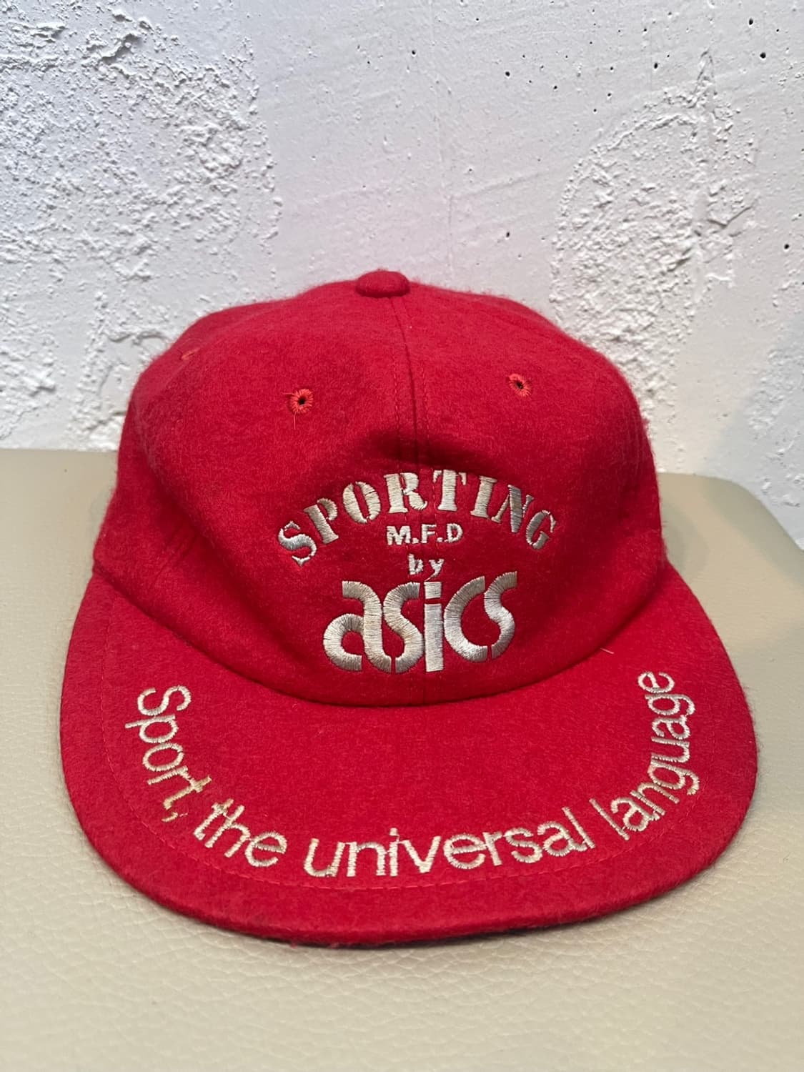 80-90s 빈티지 아식스 울 캡 모자 Made in JAPAN 상품이미지4