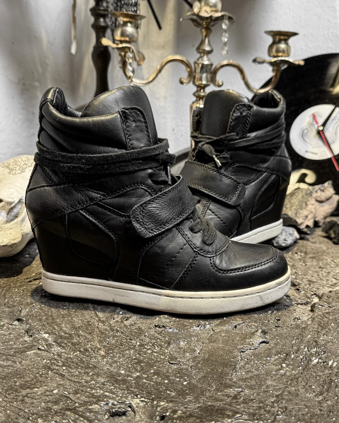 ASH – Leather High-top Wedge Sneakers 상품이미지4
