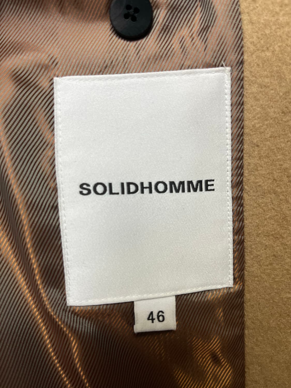 솔리드옴므 베이지 더플 코트 46사이즈 상품이미지6