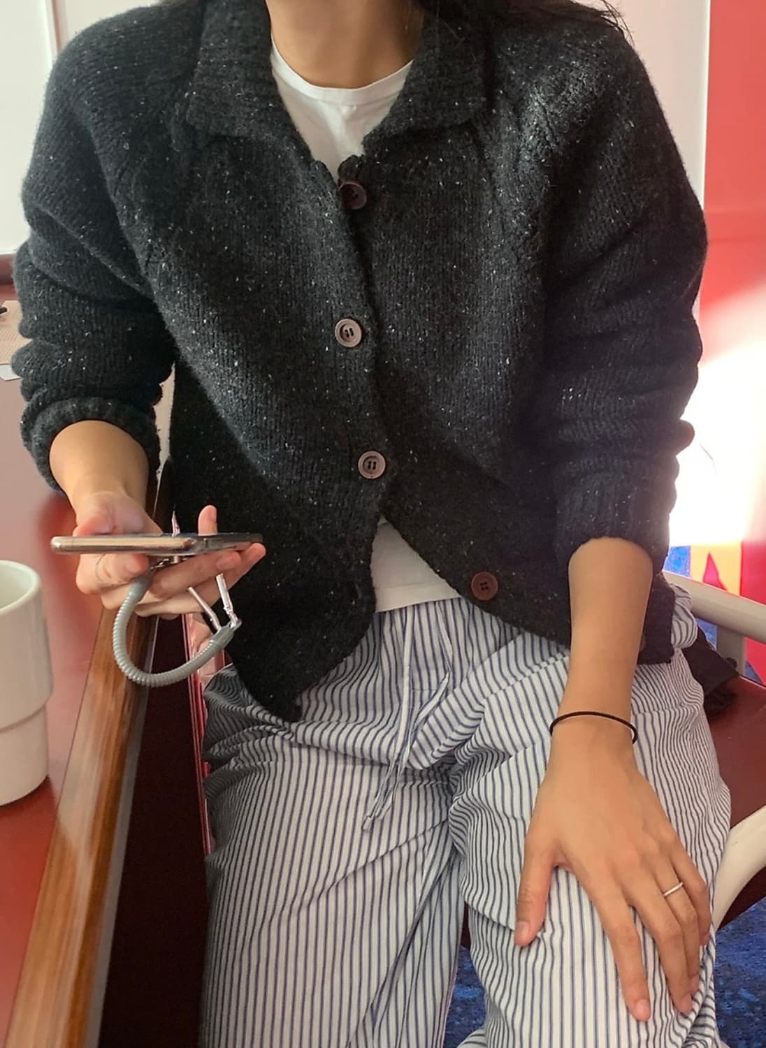 헤이그 오차드 가디건 차콜 상품이미지2