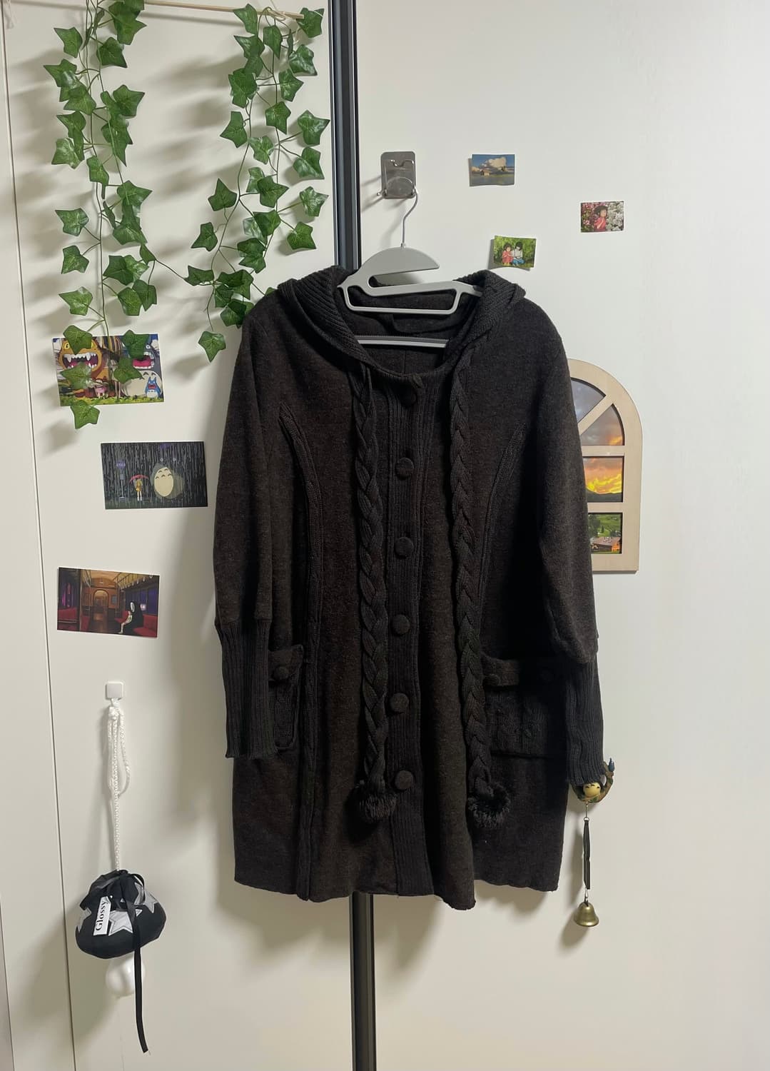 모리걸 브라운 폼폼이 모리가디건 상품이미지5