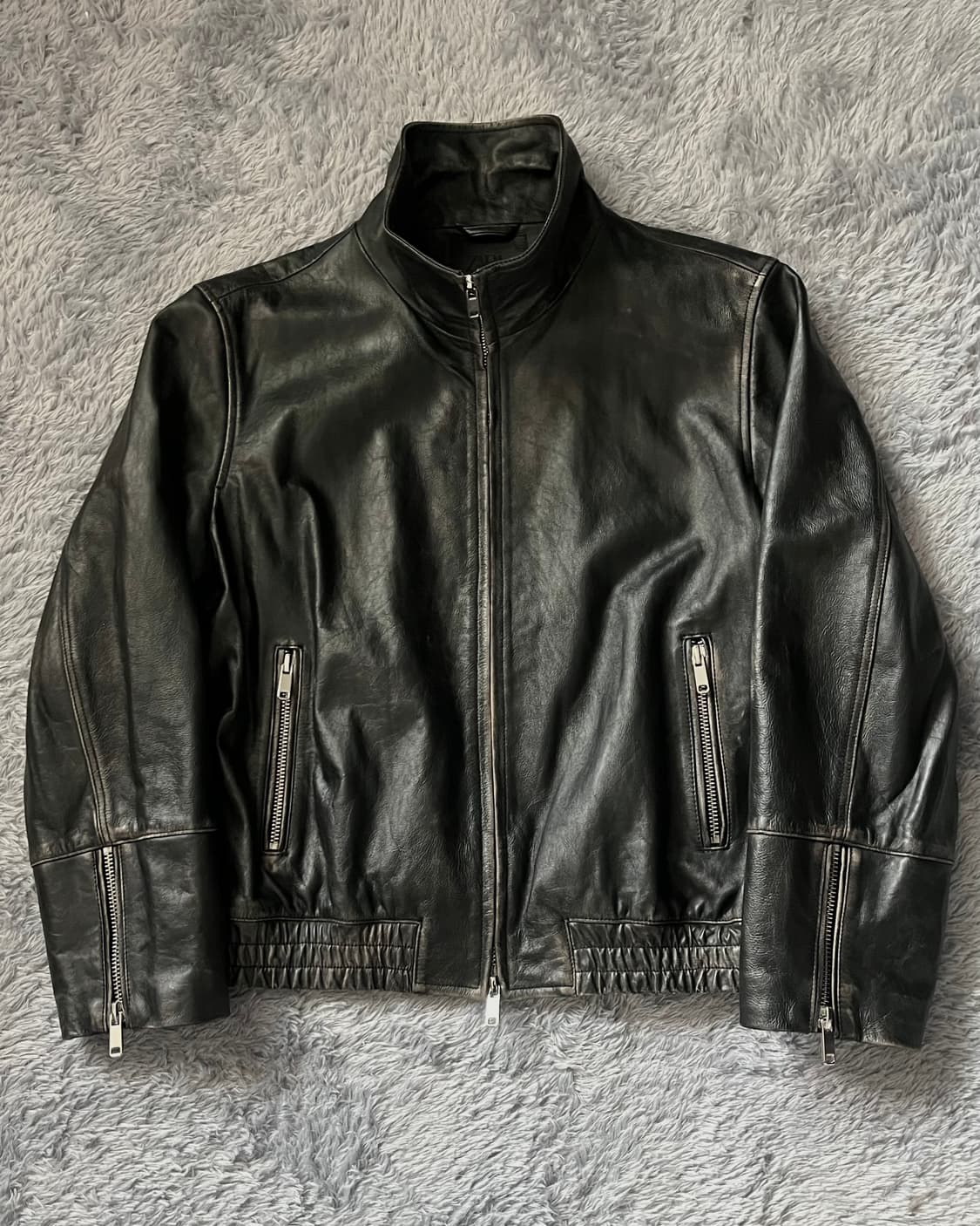 (희소) 자라 ZW컬렉션 리얼레더 빈티지 이펙트 자켓 상품이미지1