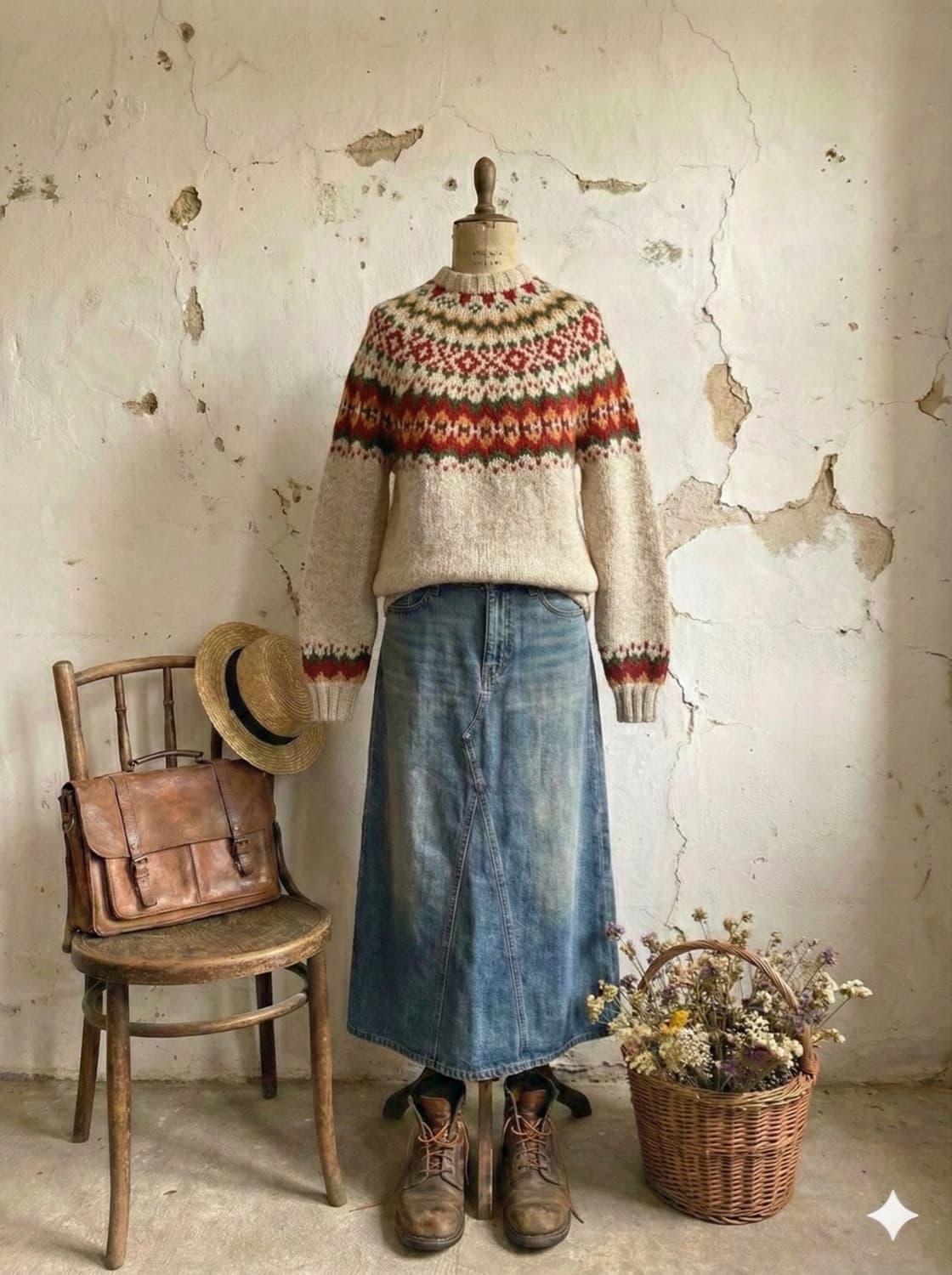 드롭숄더핏 노르딕 울스웨터 상품이미지3