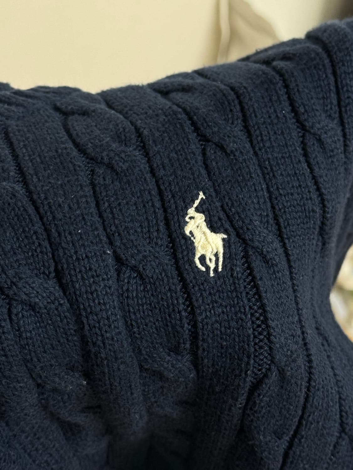 폴로 랄프로렌 케이블 꽈배기 니트 네이비 S 상품이미지3