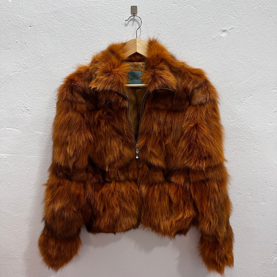 브라운/오렌지 컬러믹스 사가폭스 퍼자켓 집업M 상품이미지7