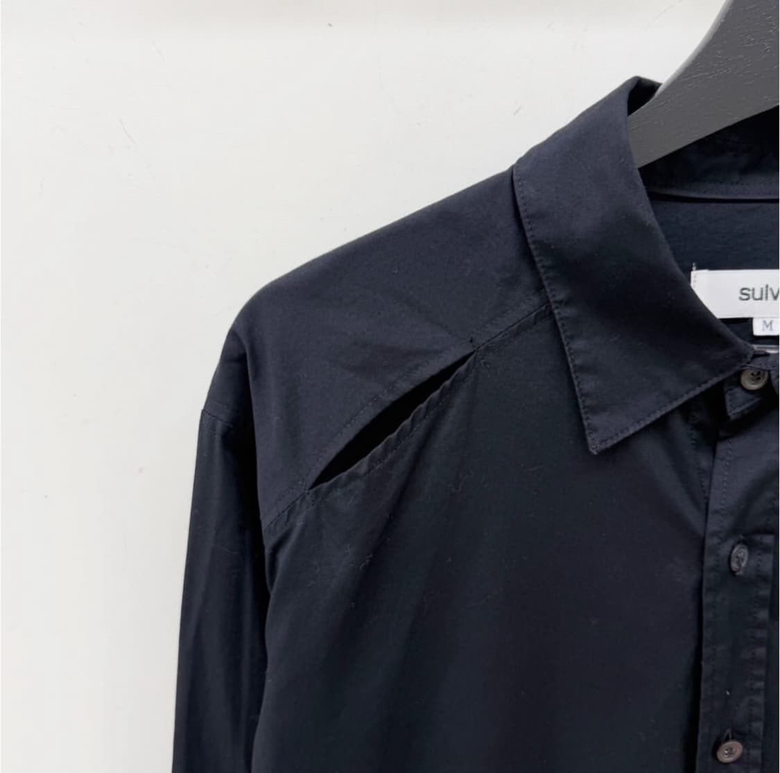 설밤 비대칭 컷 오프 셔츠 상품이미지8