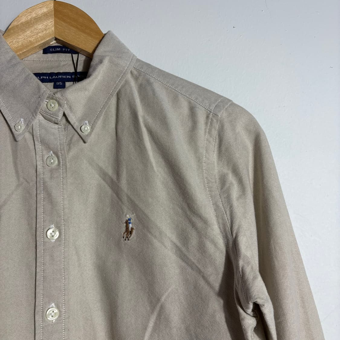 폴로 랄프로렌 베이지 슬림핏 버튼다운 셔츠 (무료배송) 상품이미지2