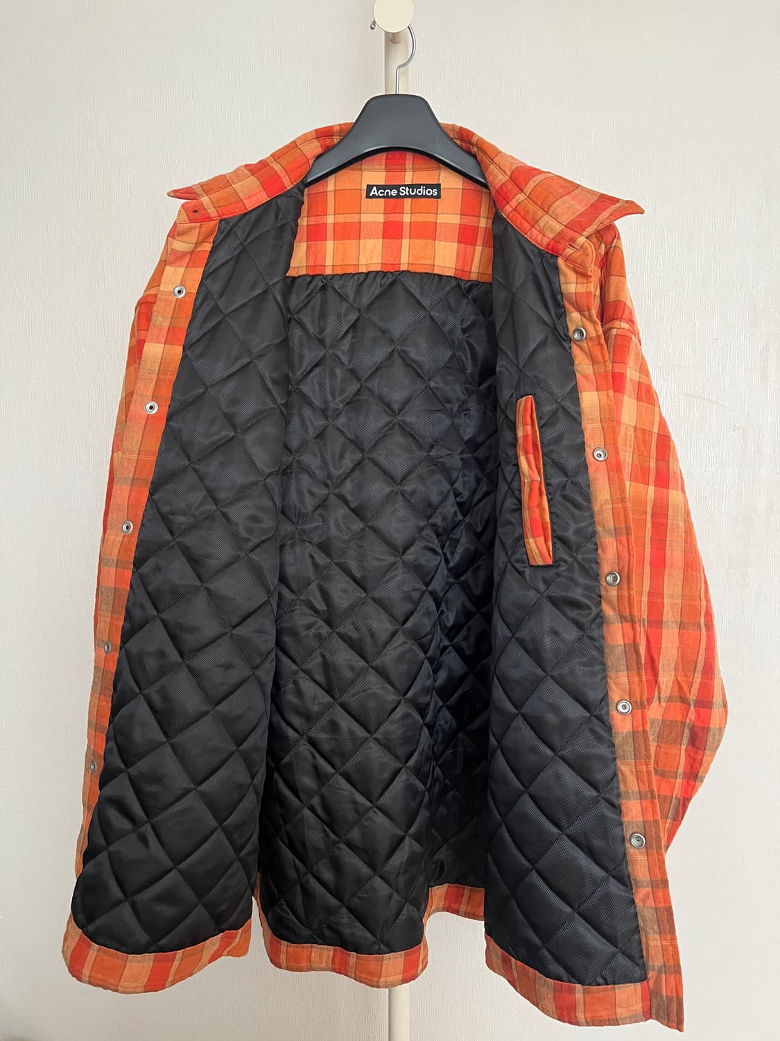 Acne Studios 페이스 패치 퀼팅 체크 셔츠 재킷 XL 상품이미지6