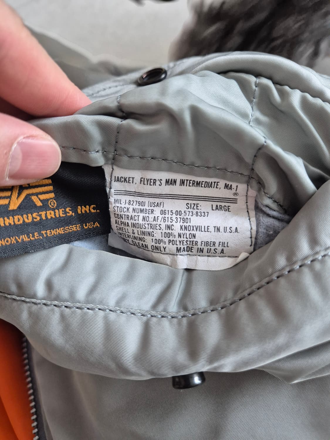 알파인더스트리 Ma-1 Large 사이즈 상품이미지5