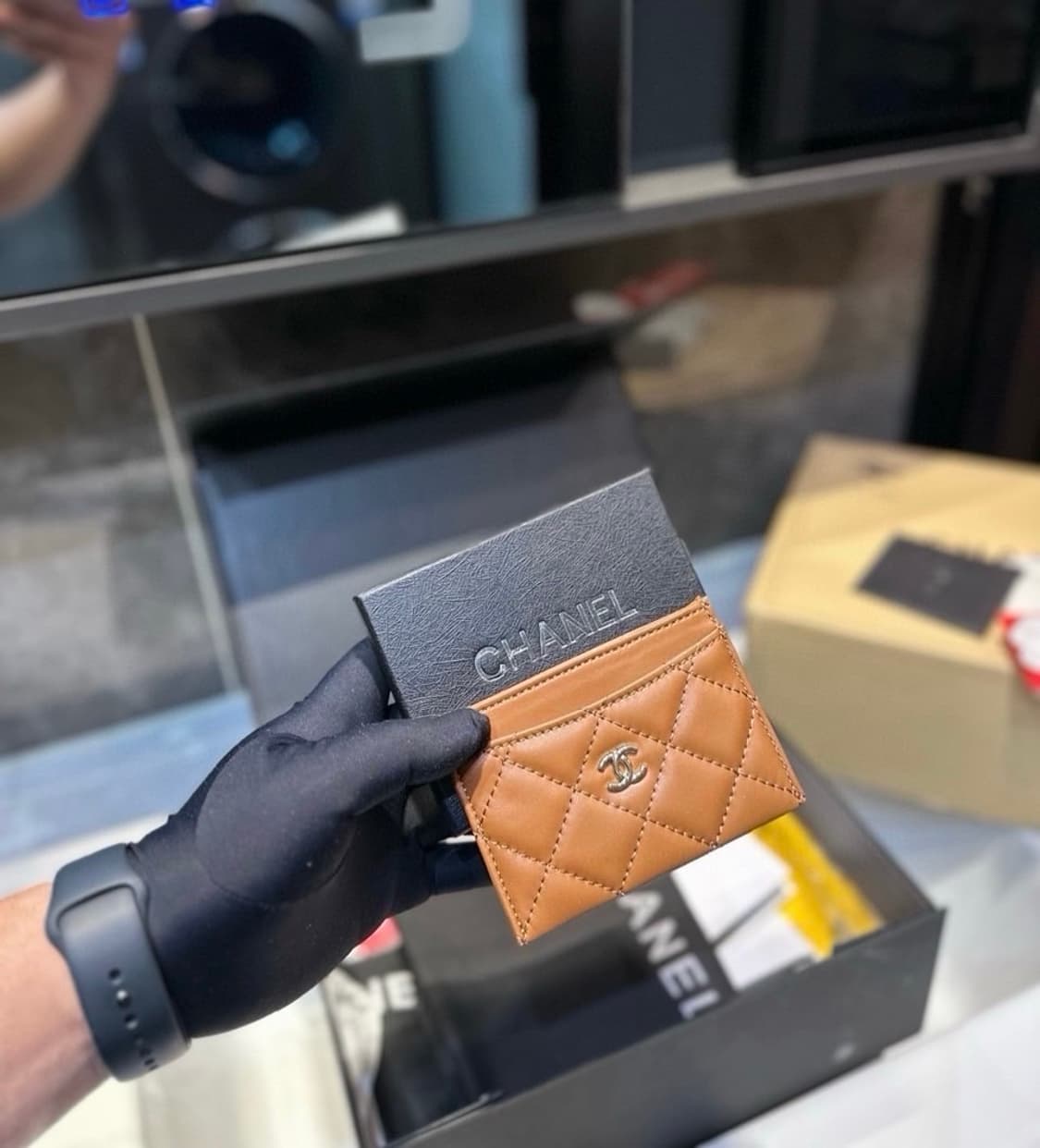 샤넬뷰티 램스킨 카드지갑 브라운 풀박스 상품이미지1