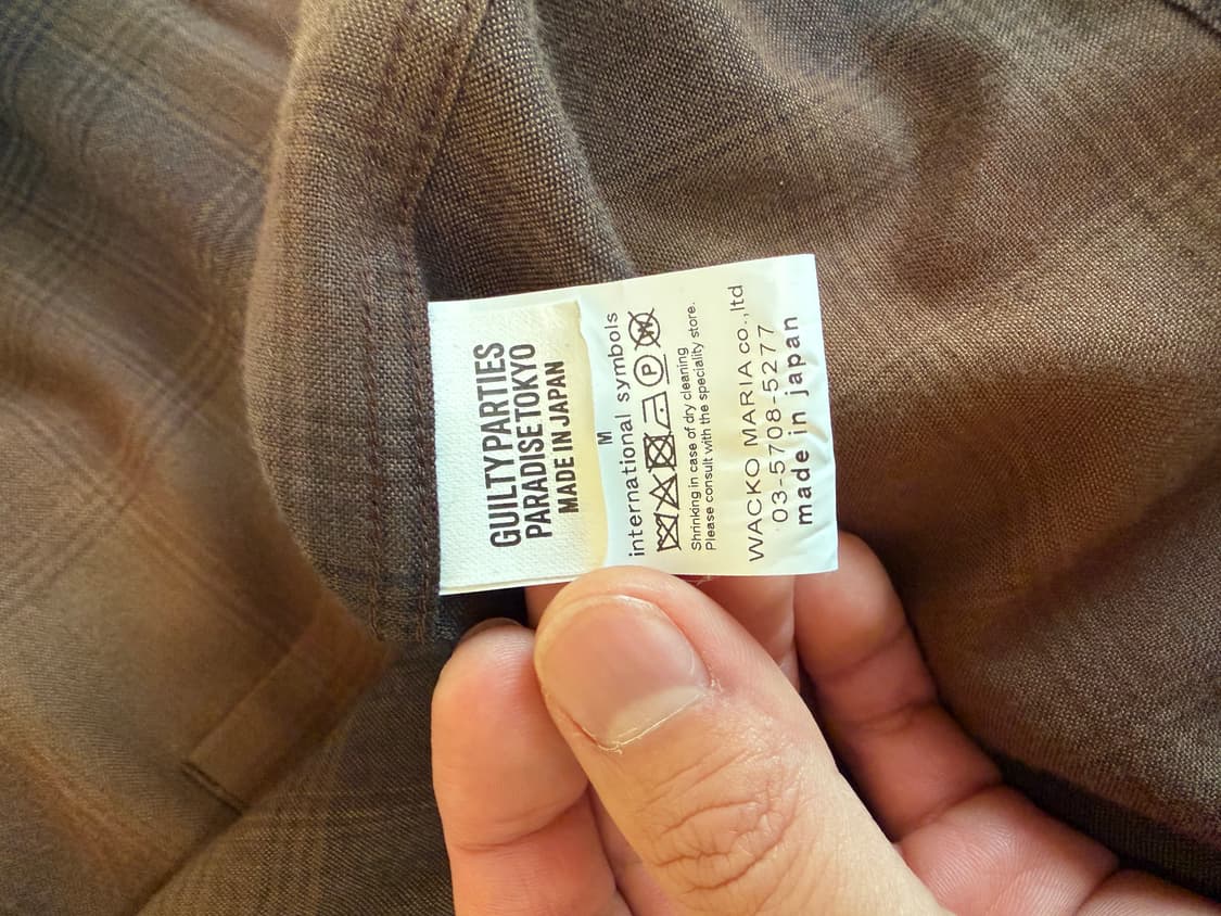 Wacko Maria brown 체크 옴브레 셔츠 상품이미지4