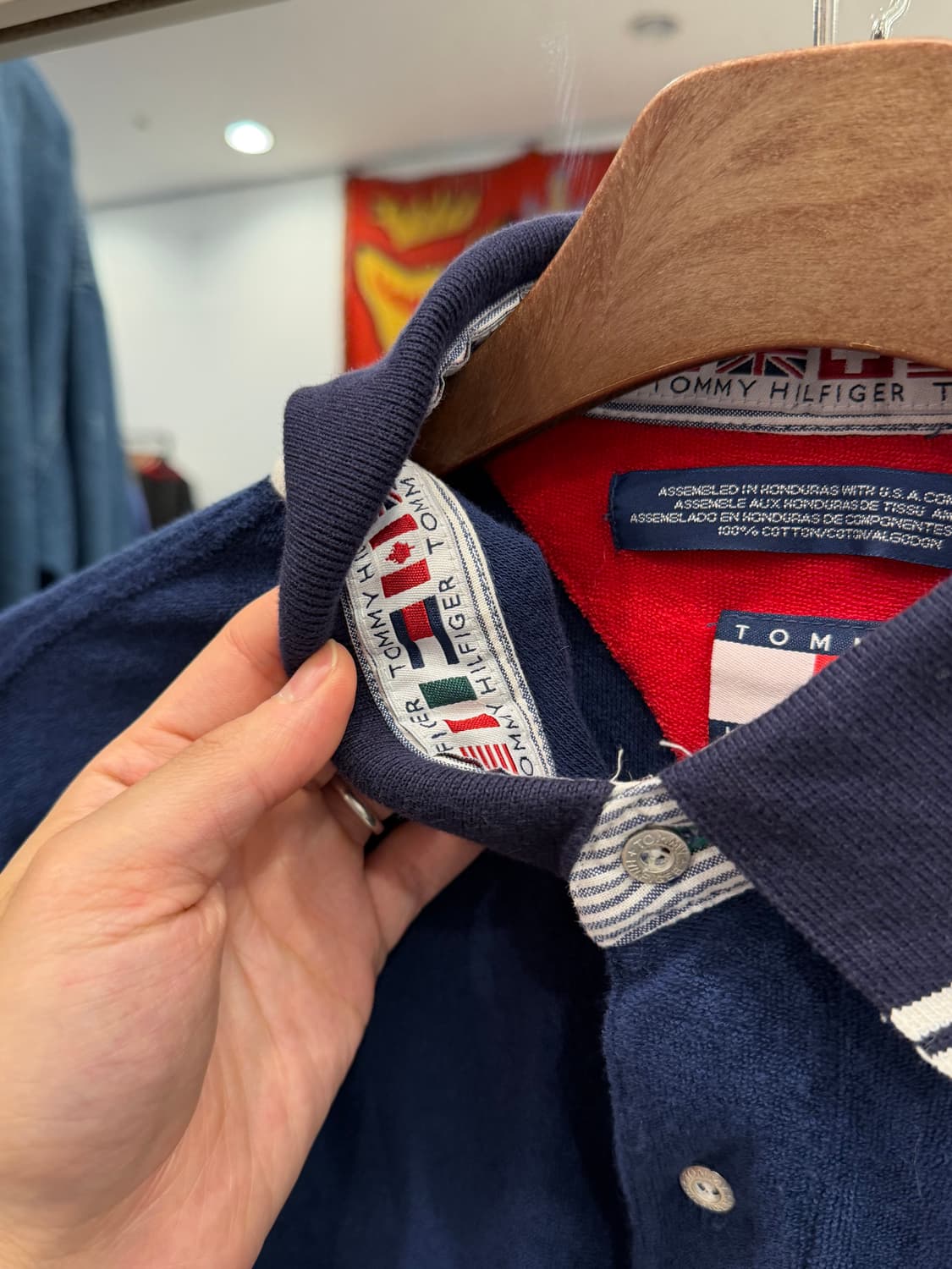 90s Tommy Hilfiger 타미힐피거 테리 코튼 컷오프 pk 반팔 상품이미지5