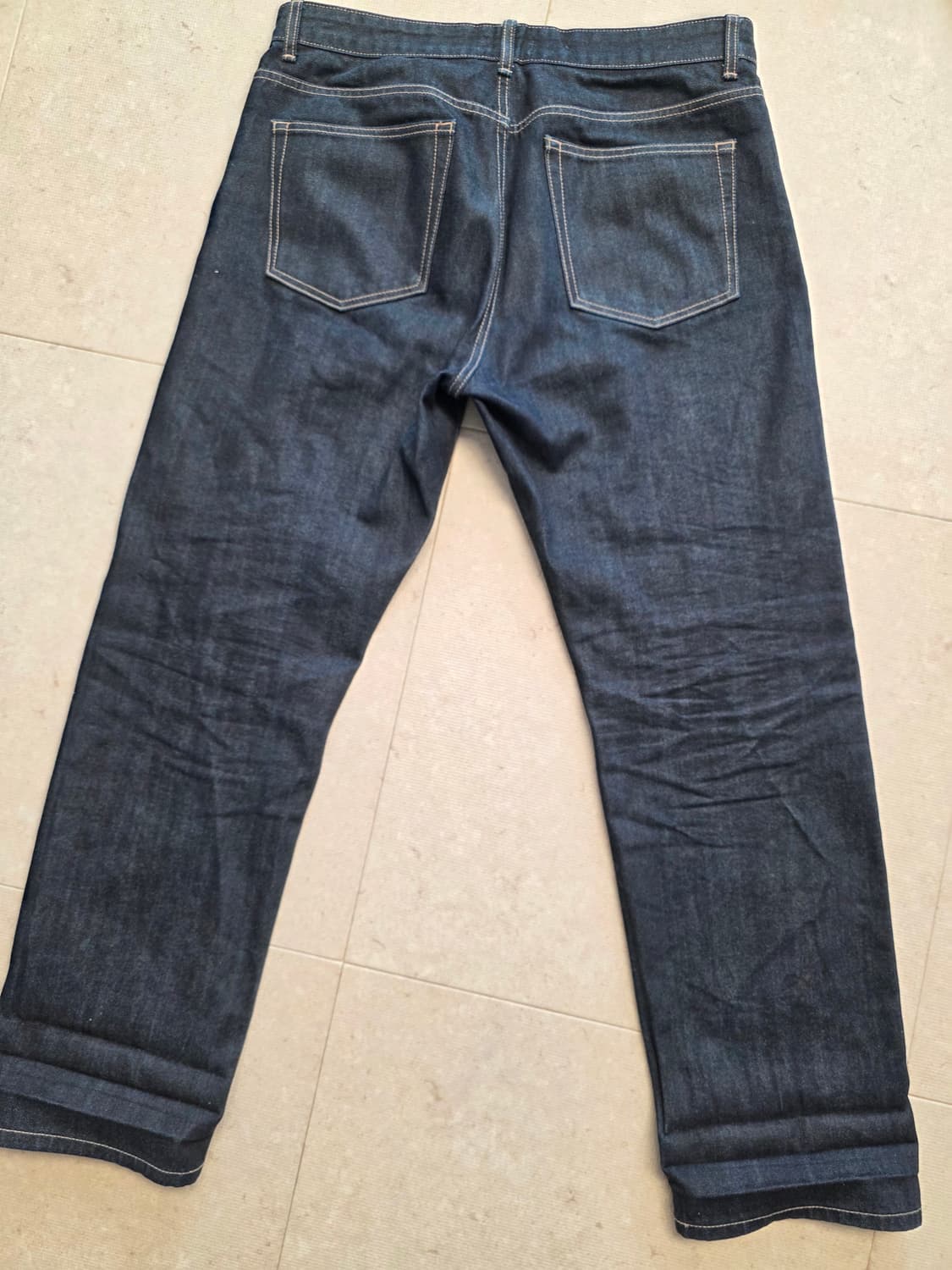 무신사 셀비지 스트레이트 데님 34 딥인디고 팔아요 상품이미지4