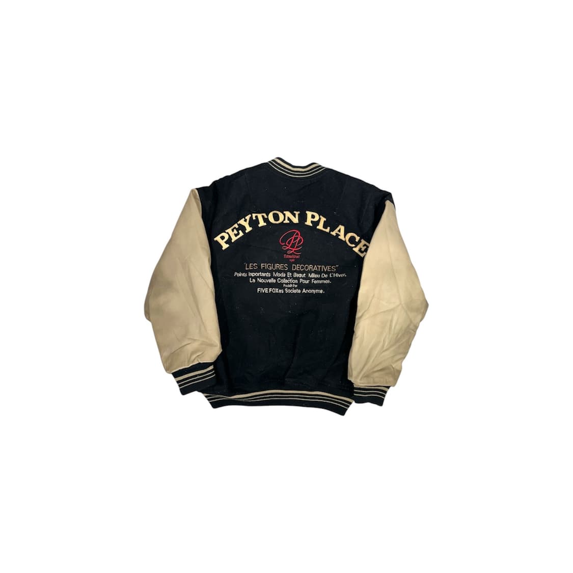 일본 빈티지 peyton place 자수 올드스쿨 바시티 가죽 자켓 상품이미지6