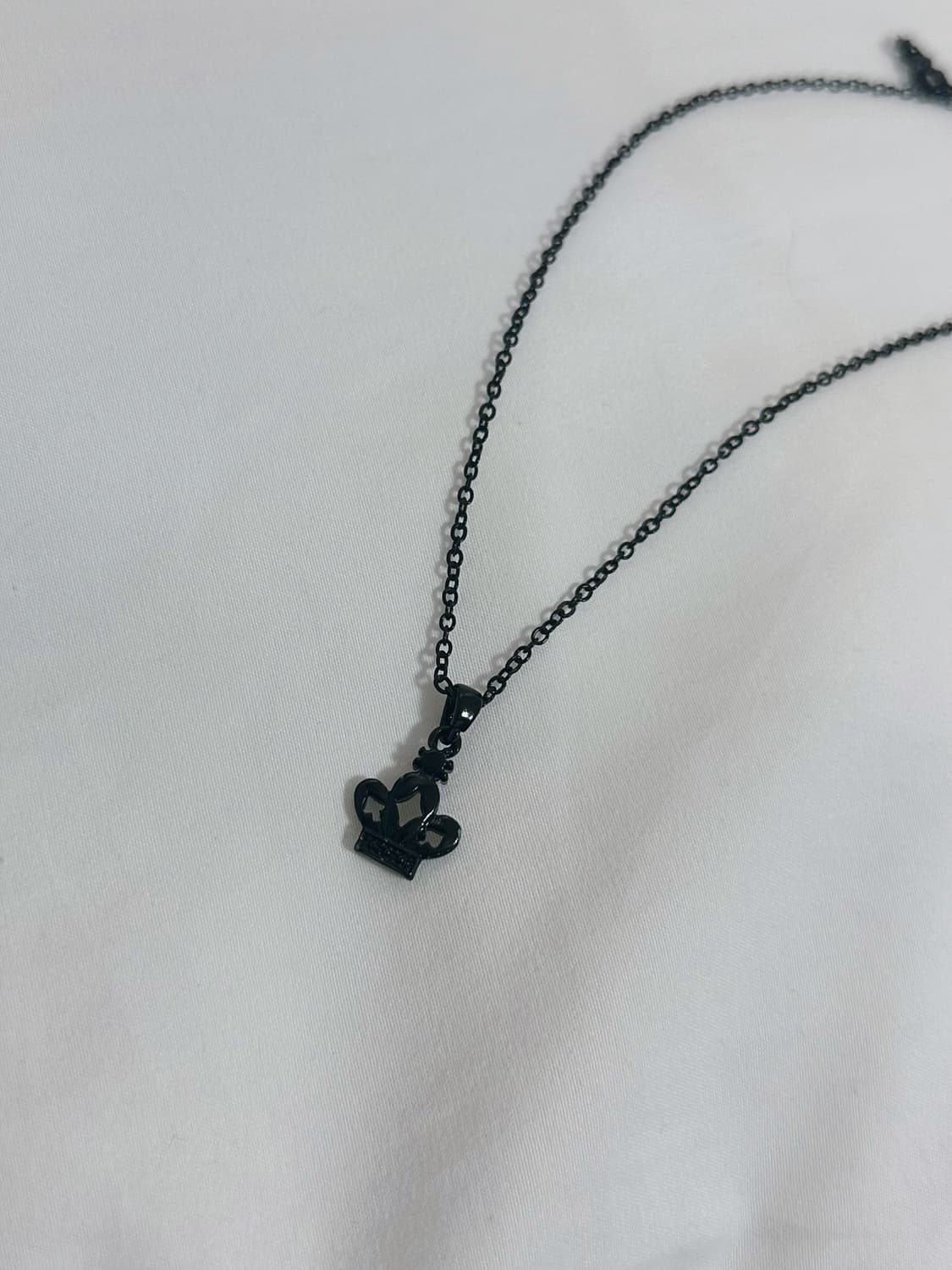 레테빈티지 긱시크 펑크 흑도금 왕관 목걸이 상품이미지3