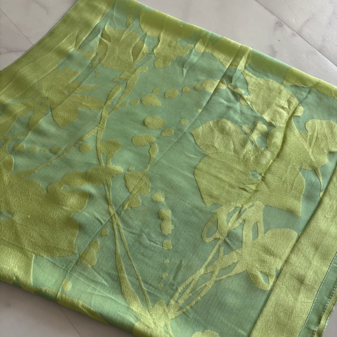 타임 TIME 라임컬러 투톤 자카드 실크스카프 상품이미지9