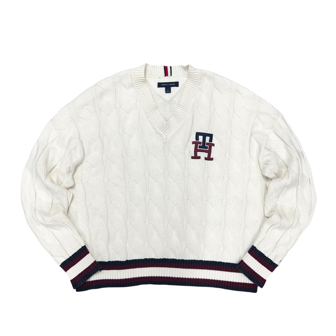 타미힐피거 아이보리 케이블니트(M) 상품이미지1