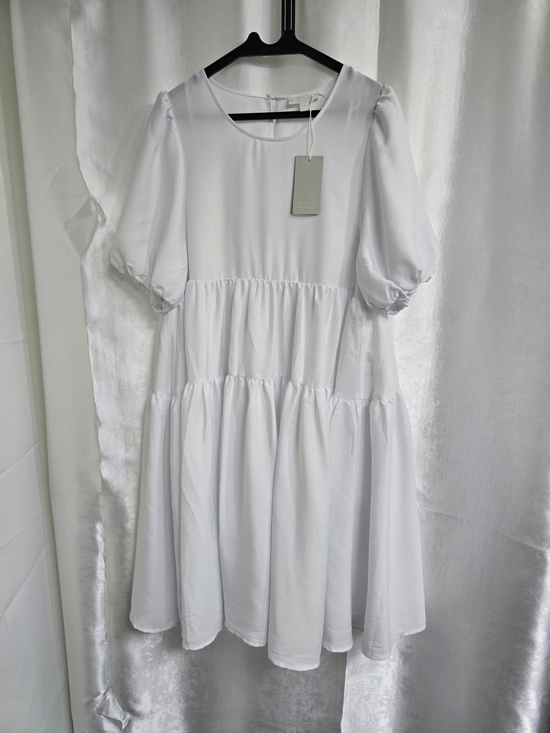 COS 코스 화이트 퍼프 반팔 미니 원피스 (1641) 상품이미지1