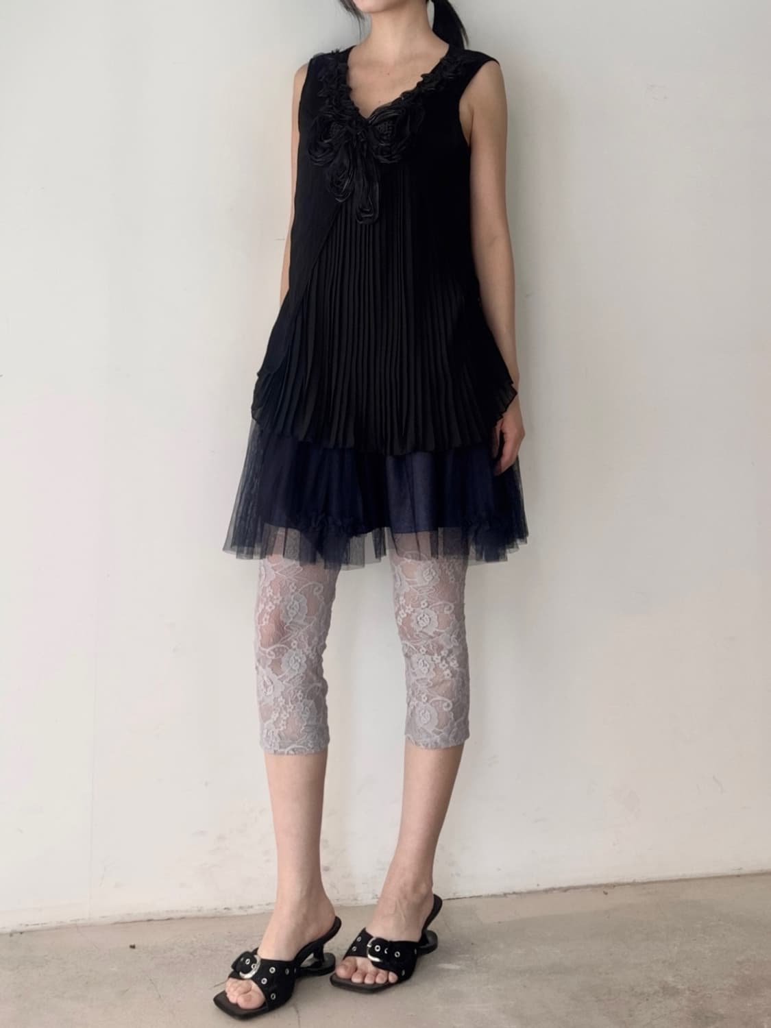 Rose neck beads sleeve blouse 상품이미지5