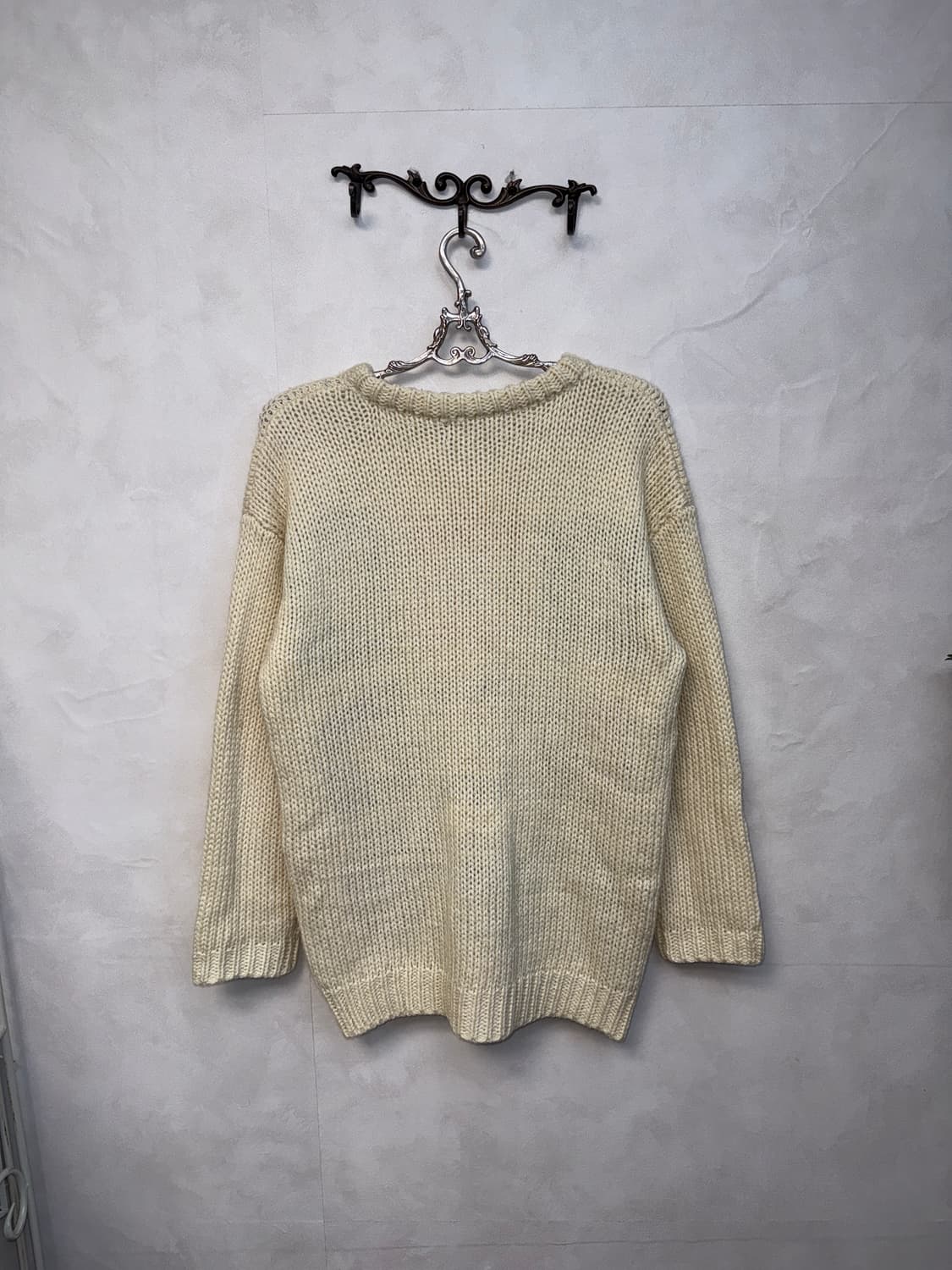 Ivory color mix crochet over knit 상품이미지5