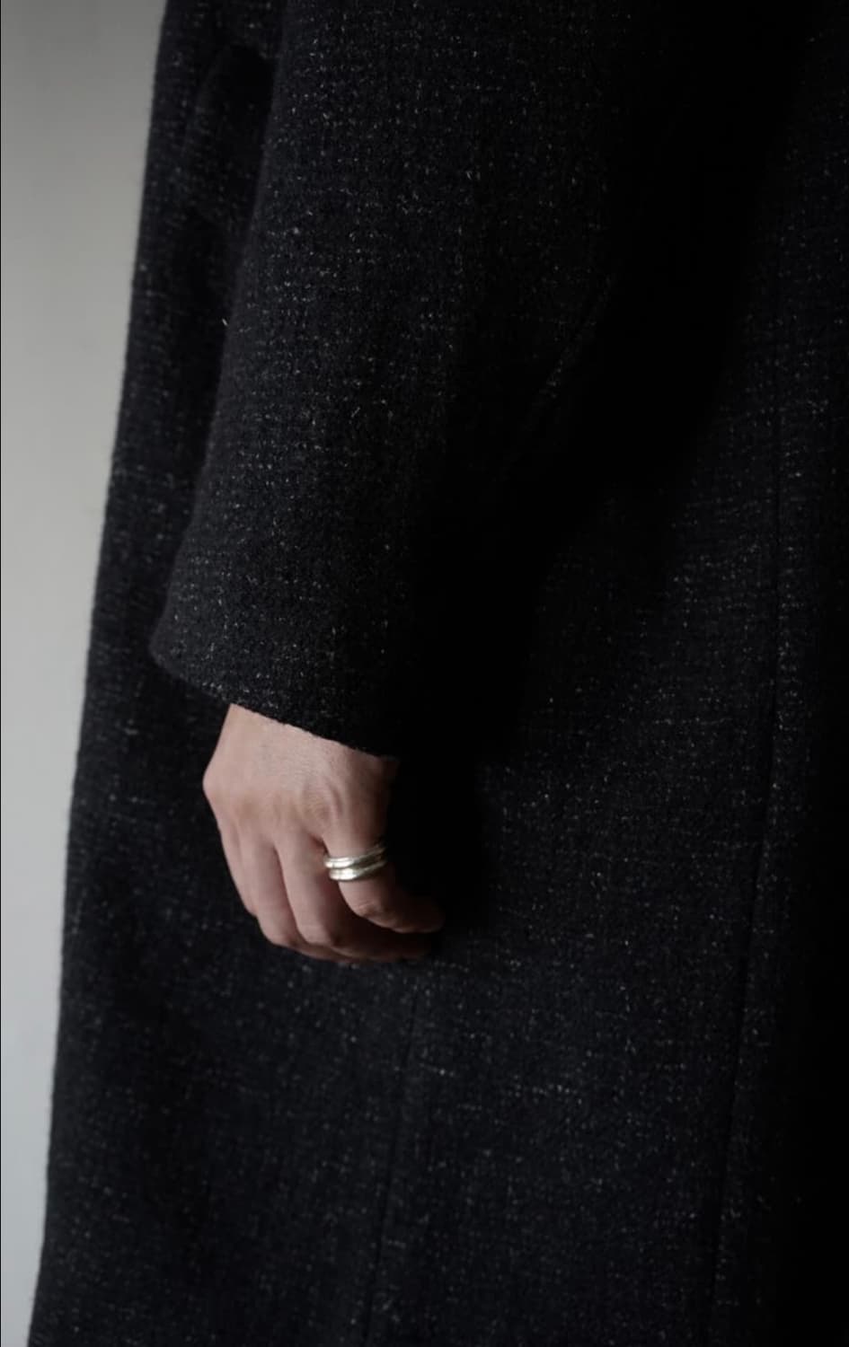 [m] 워드로브41 라이브러리 코트 멜란지블랙 상품이미지3