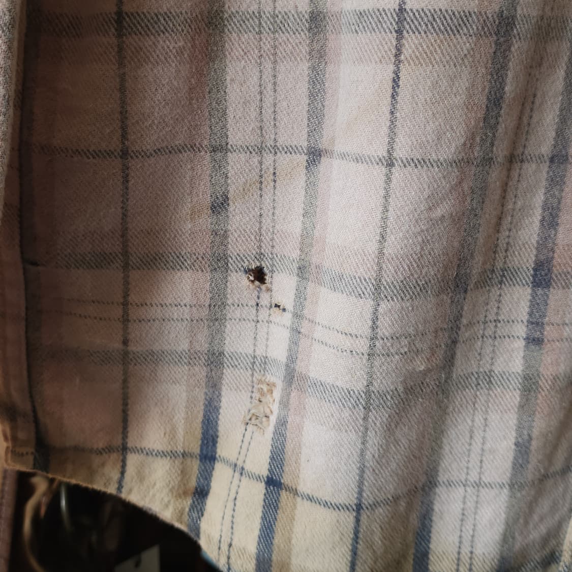 90s 빈티지 체크셔츠 헤비 플란넬 워크셔츠 썬페이딩 핑크 L 상품이미지8