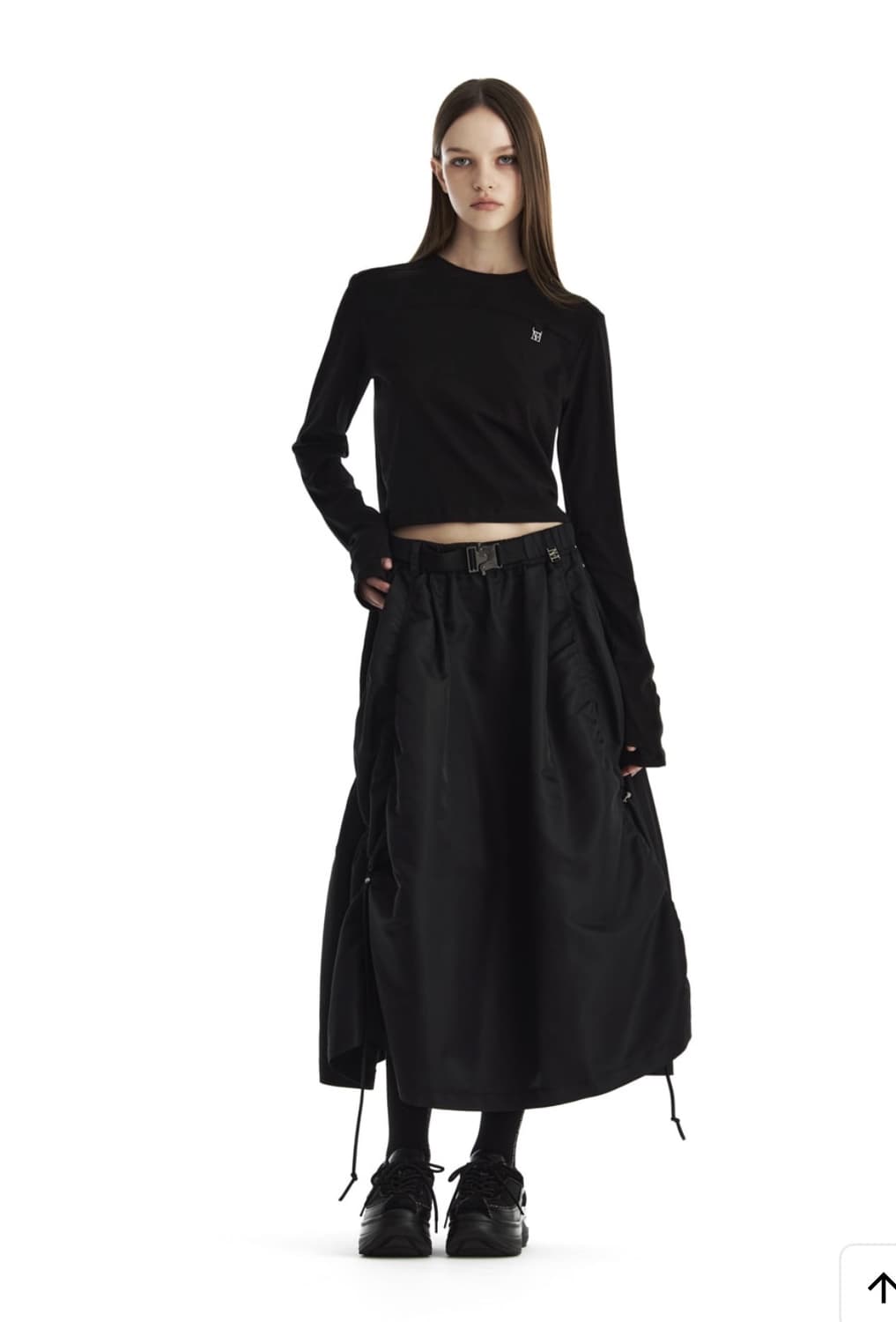 새상품) 트리밍버드 나일론 플레어 셋업 스커트 상품이미지9