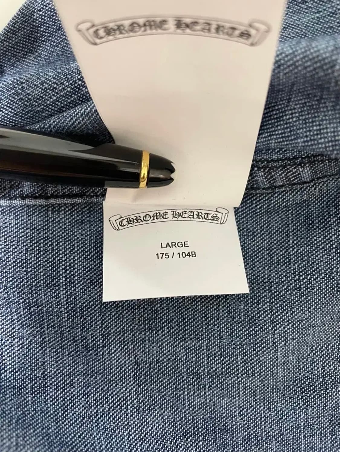 새상품 신형 1of1 크롬하츠 레더패치 데님 워크독 자켓 L 영수증O 상품이미지6