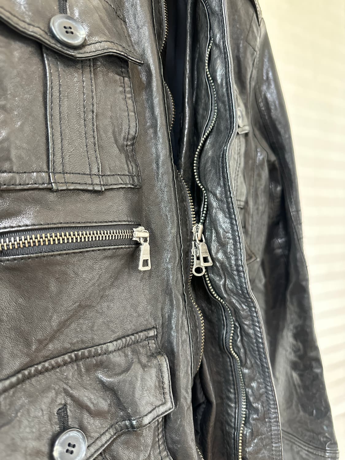 Lamb Leather Multi Pocket Field Jacket 상품이미지4