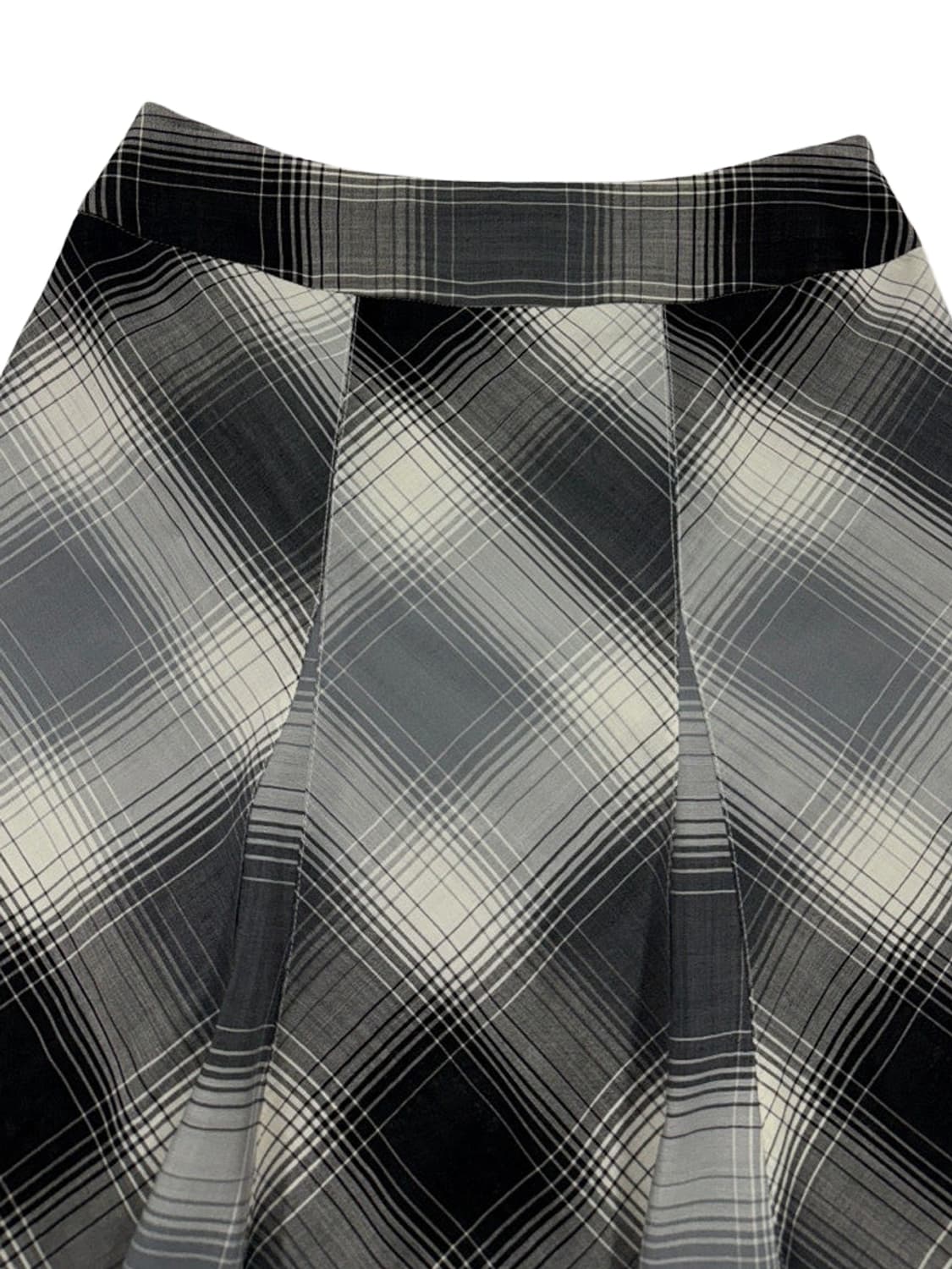 빈티지 ALMA EN ROSE 그레이 블랙 체크 미디 스커트 상품이미지3