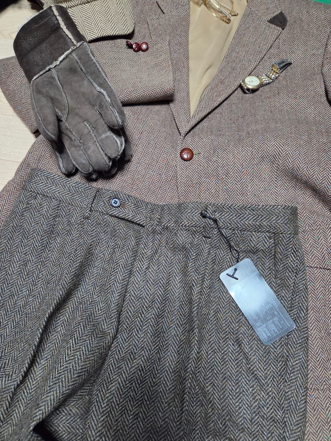 MAESTRO 캐시미어 헤링본 스포츠 코트 수트 자켓 블레이저 헌팅자켓 상품이미지6
