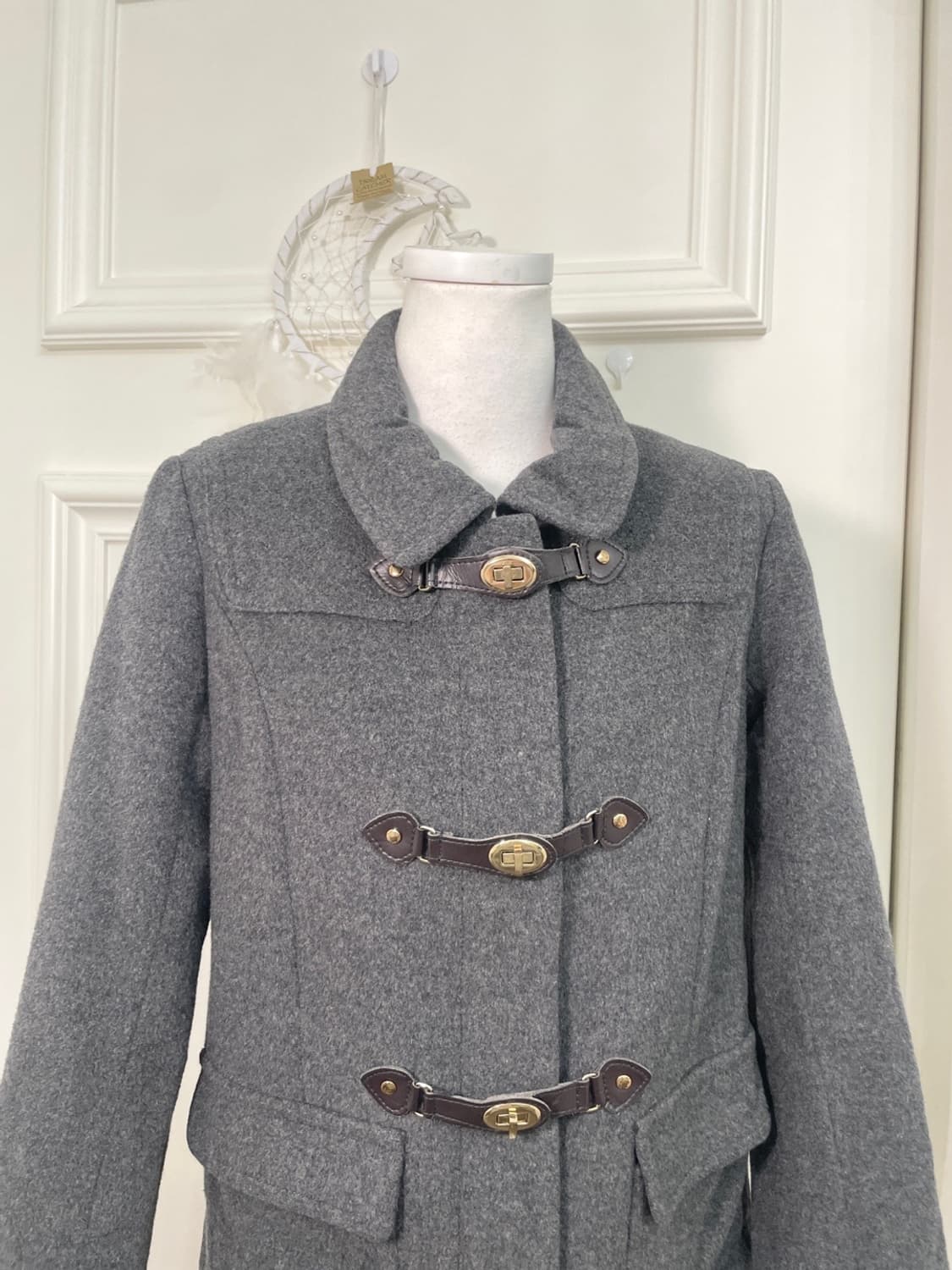 charcoal button point short coat 상품이미지4