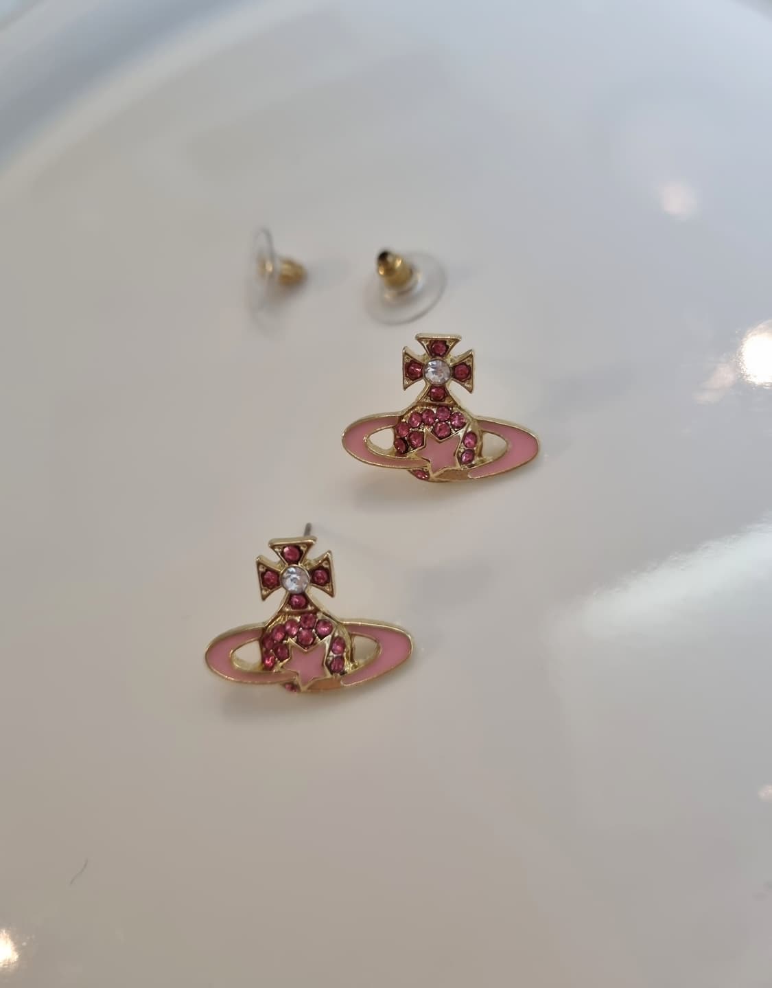 비비안웨스트우드 업사이클링 핑크스타 귀걸이 상품이미지4