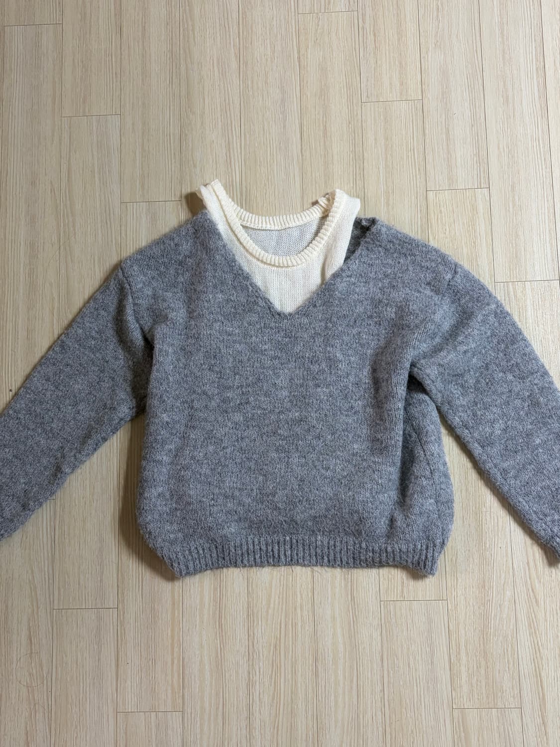 아이보리 나시&그레이니트 세트 상품이미지1