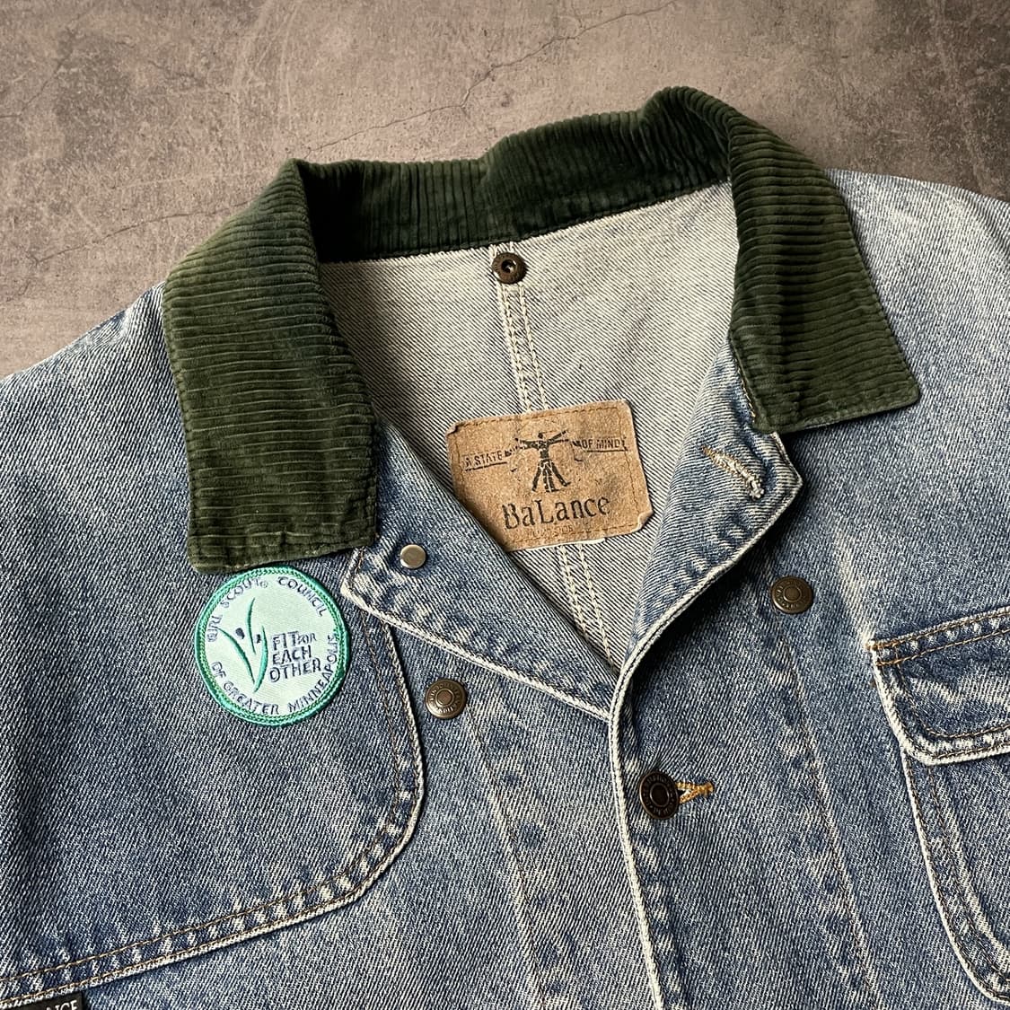 BALANCE 빈티지 데님 코듀로이 칼라 워크 자켓 상품이미지2