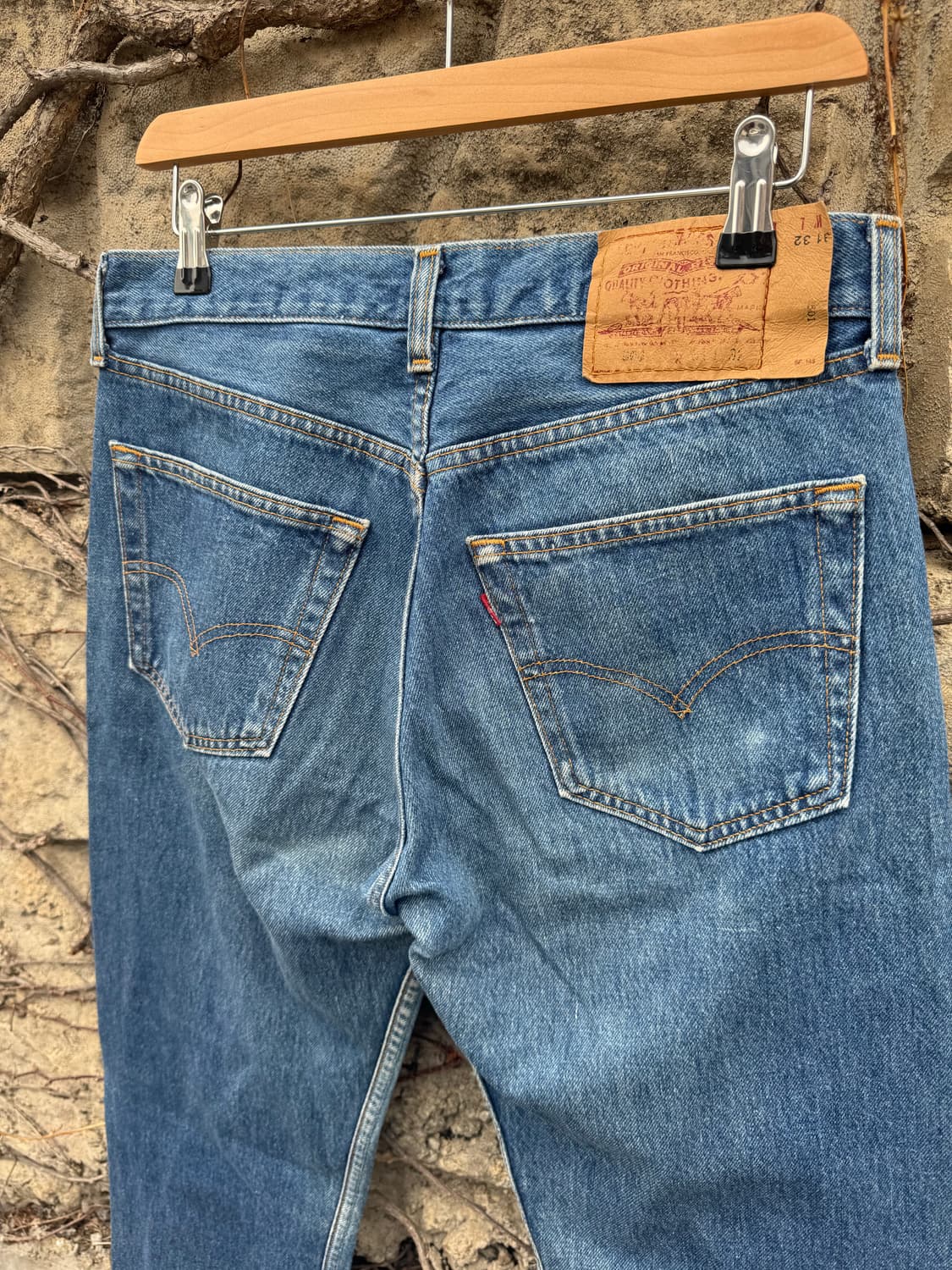 90s 리바이스 빈티지 501 워싱 데님 팬츠 31 상품이미지5