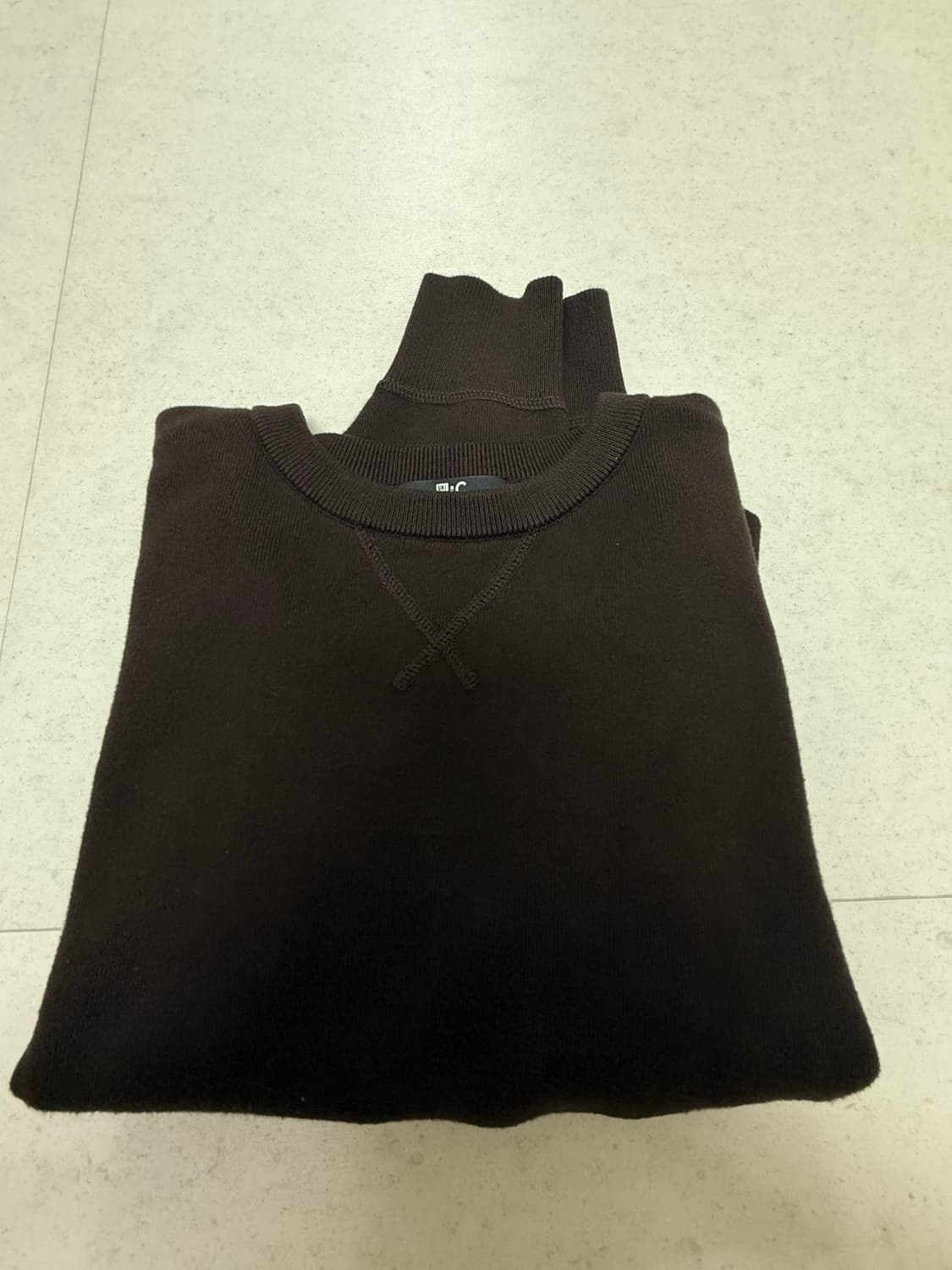 유니클로 스무드 코튼 크루넥 다크브라운 M 상품이미지2