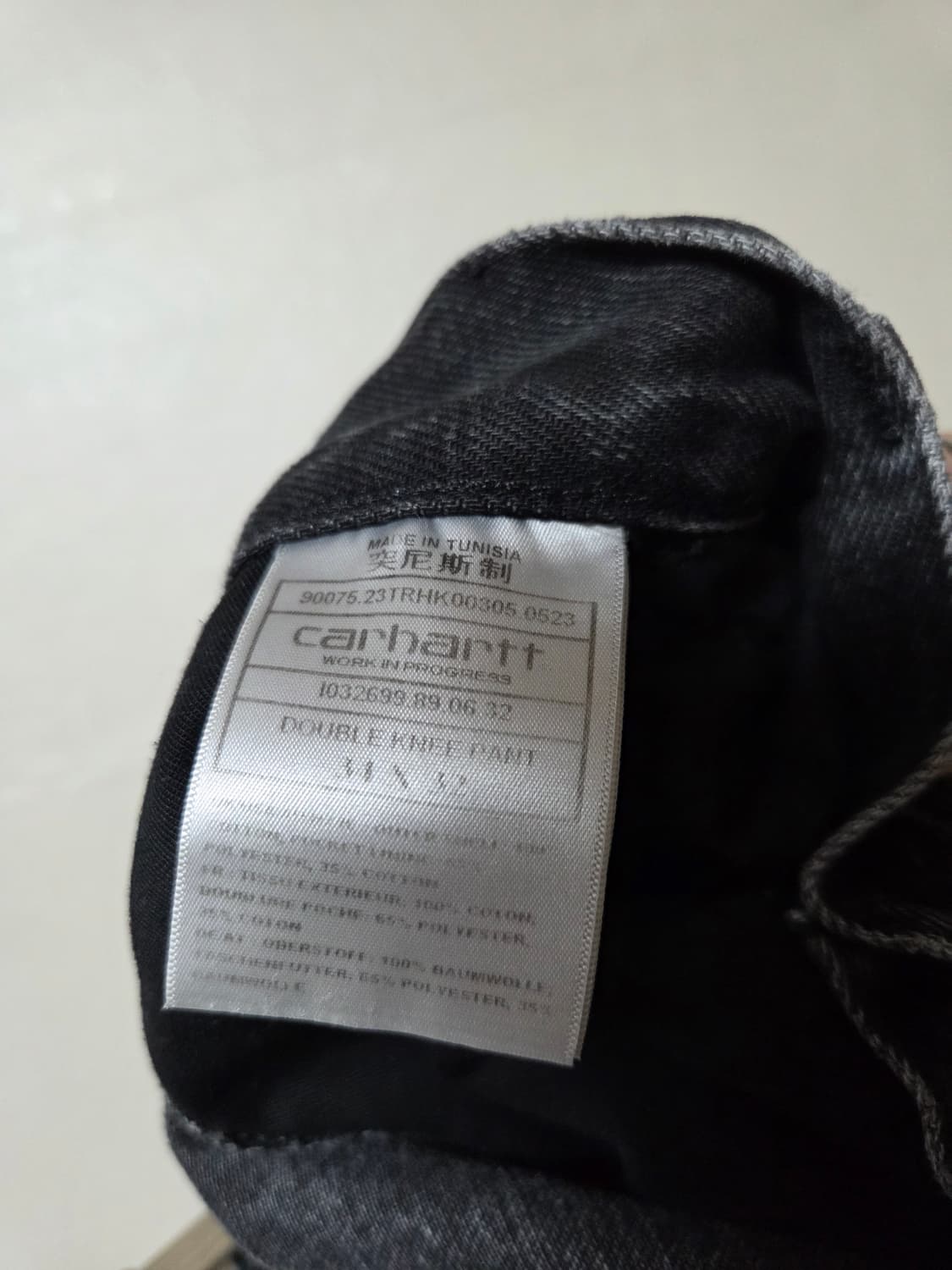 칼하트 WIP 스미스 데님 더블 니 팬츠 블랙 34X32 상품이미지4