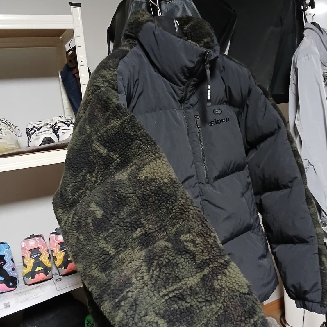 elder 아이더 카모 개구리 바스락 다운 패딩 후리스 자켓 상품이미지1