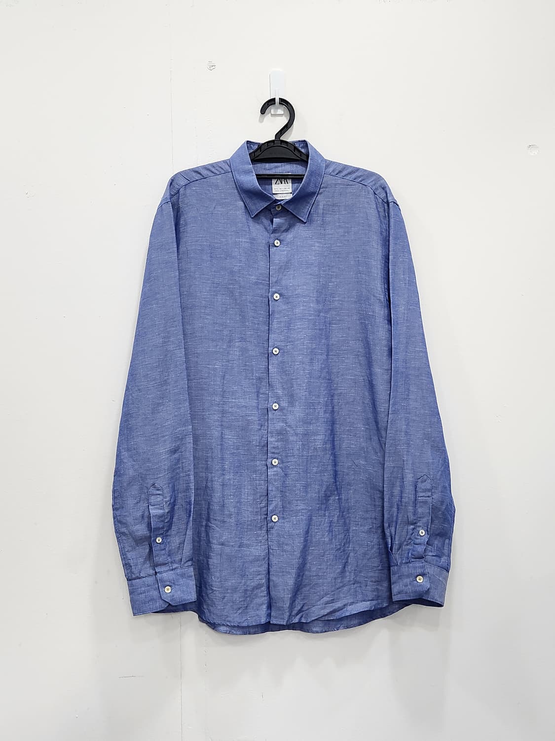 [L] 자라 ZARA 텐셀 린넨 여름 셔츠 블루 남방 상품이미지1