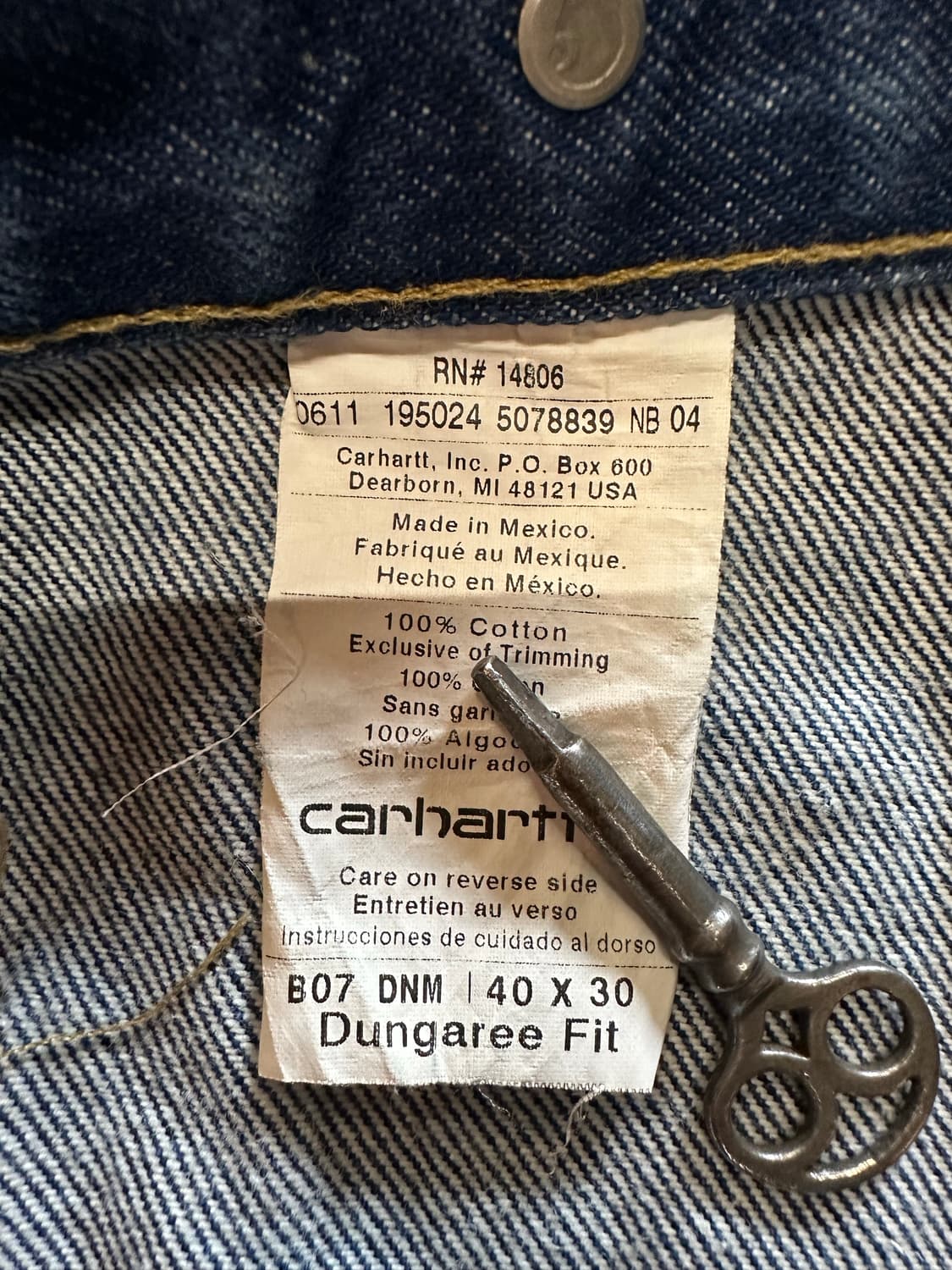 Carhartt B07 데님 더블니 워크 팬츠 - 40X30 상품이미지5