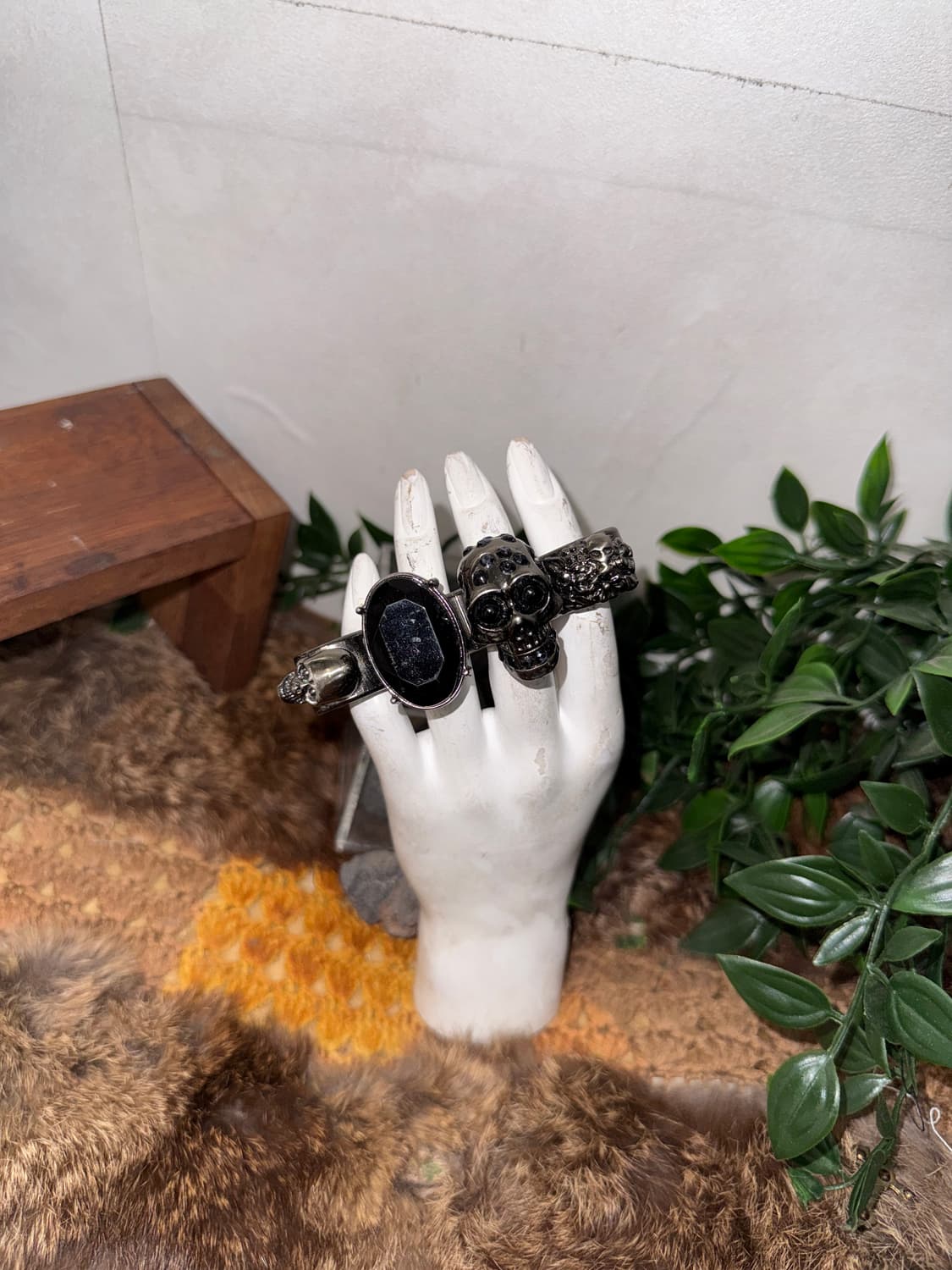Skull jeweled knuckle rings  상품이미지2