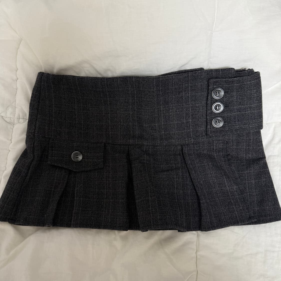 보헤미안 서울 플리츠 랩 스커트 딥 그레이 상품이미지5